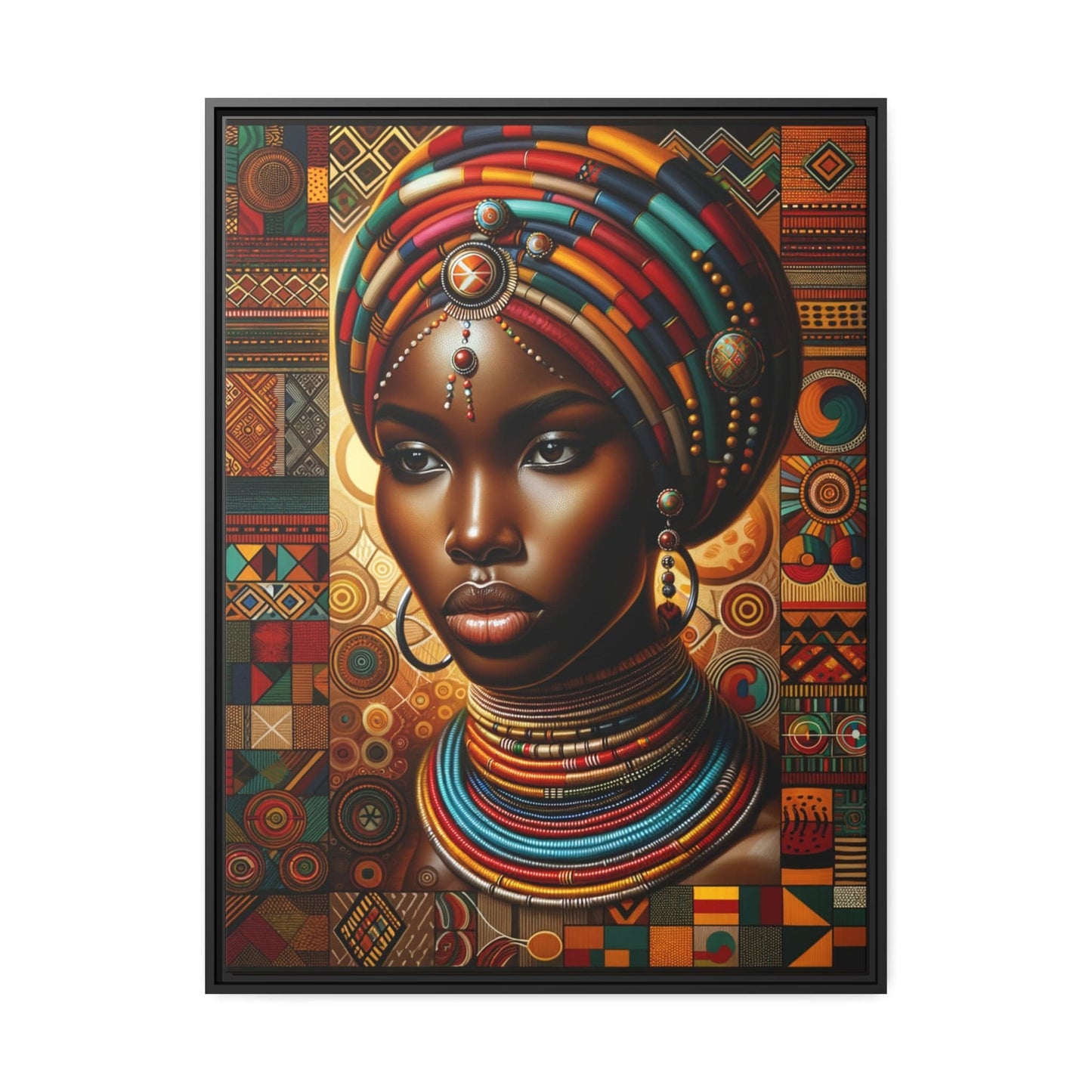 Tableau "Élégance africaine : Un tableau vibrant rendant hommage à la beauté et à la force des femmes africaines" Canvanation