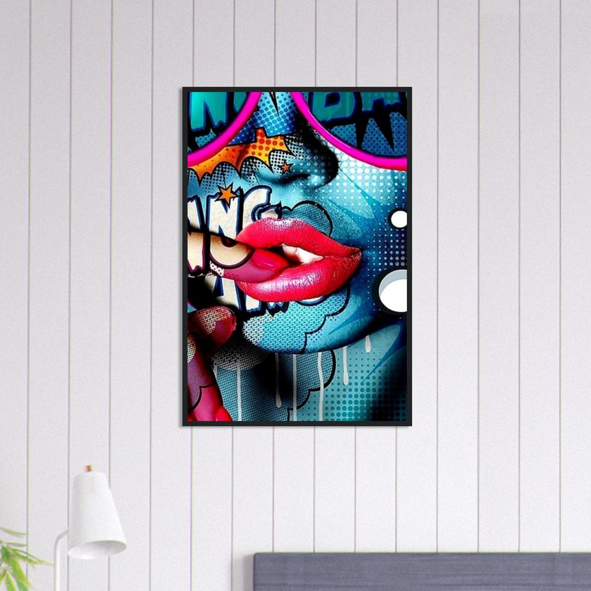 Canvanation Print Material 60x90 cm / 24x36″ Tableau Street Art Femme Pop Bleu