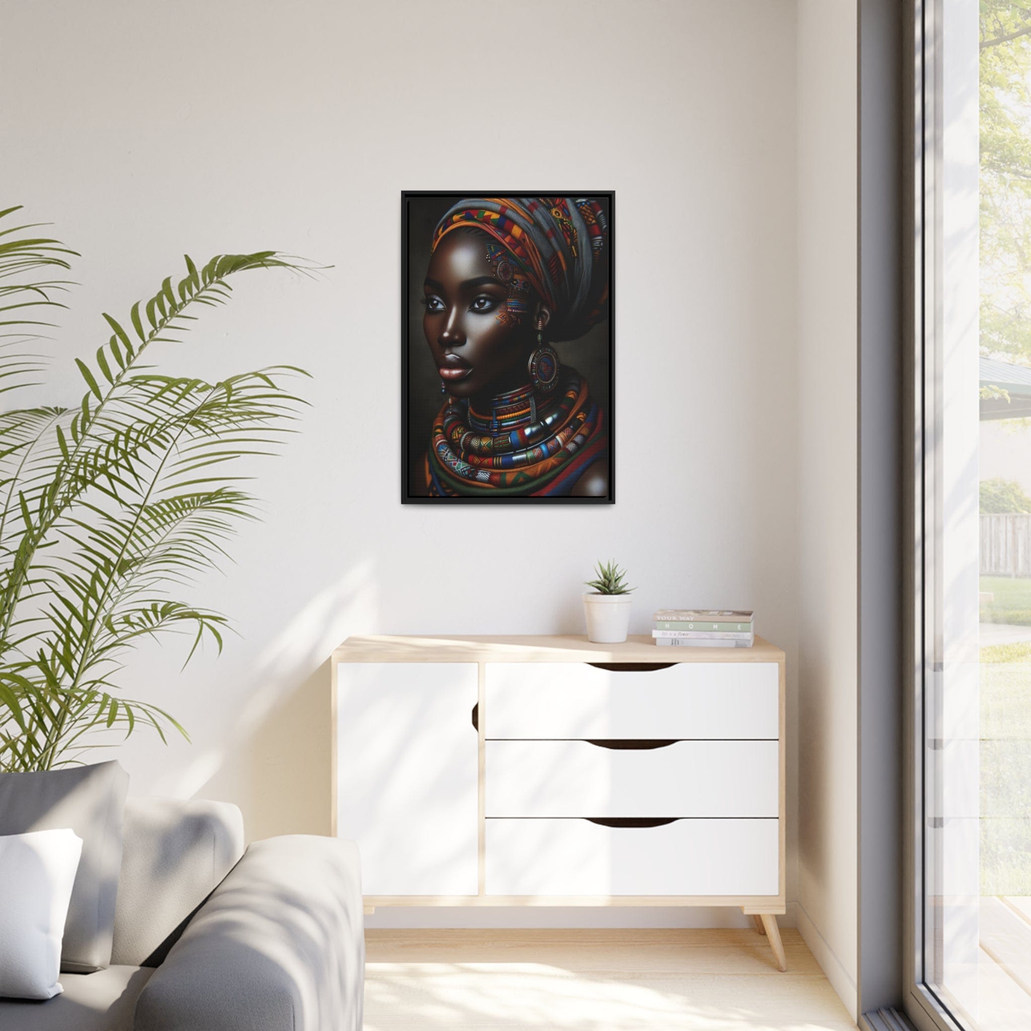 Printify Canvas Tableau "La beauté africaine: un portrait captivant de la femme"