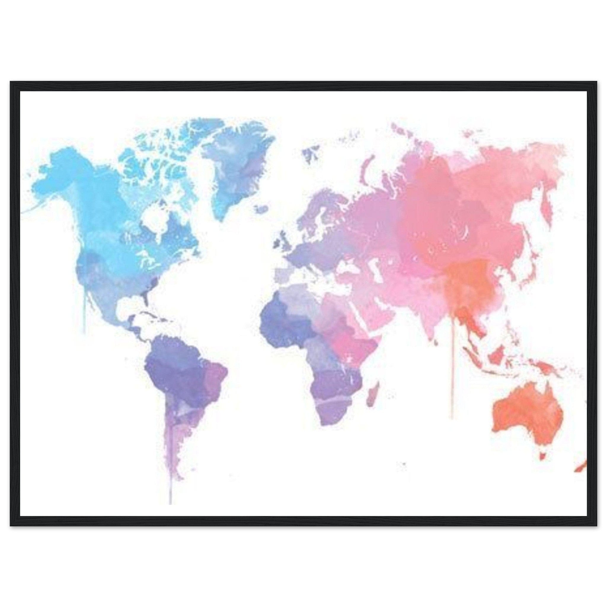 Canvanation Print Material 60x80 cm / 24x32″ Tableau Planisphere Du Monde - Découverte en Couleurs