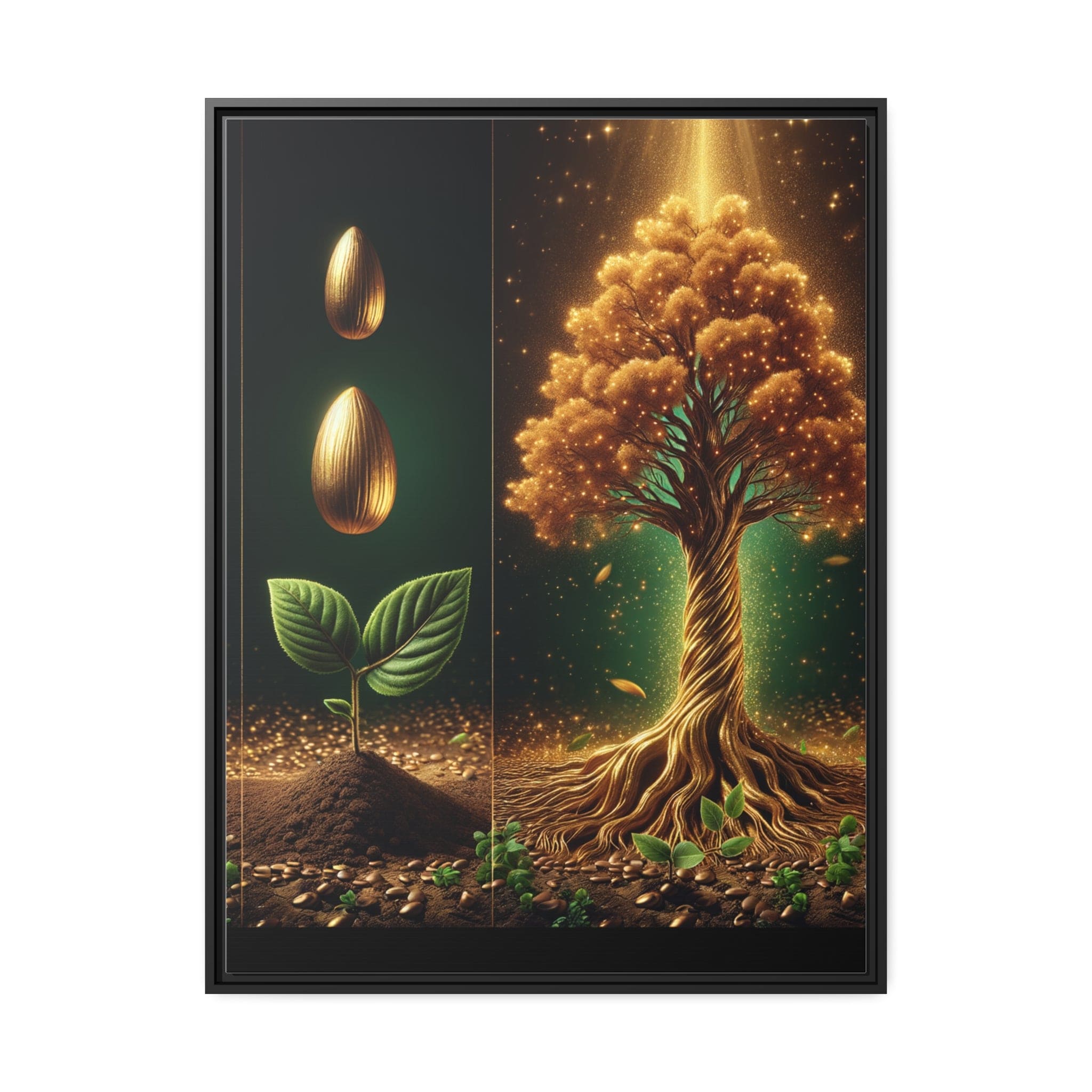 Printify Canvas 76.20 Cm" x 101.60 Cm" (Vertical) Tableau La splendeur éternelle d'un Arbre de Vie doré