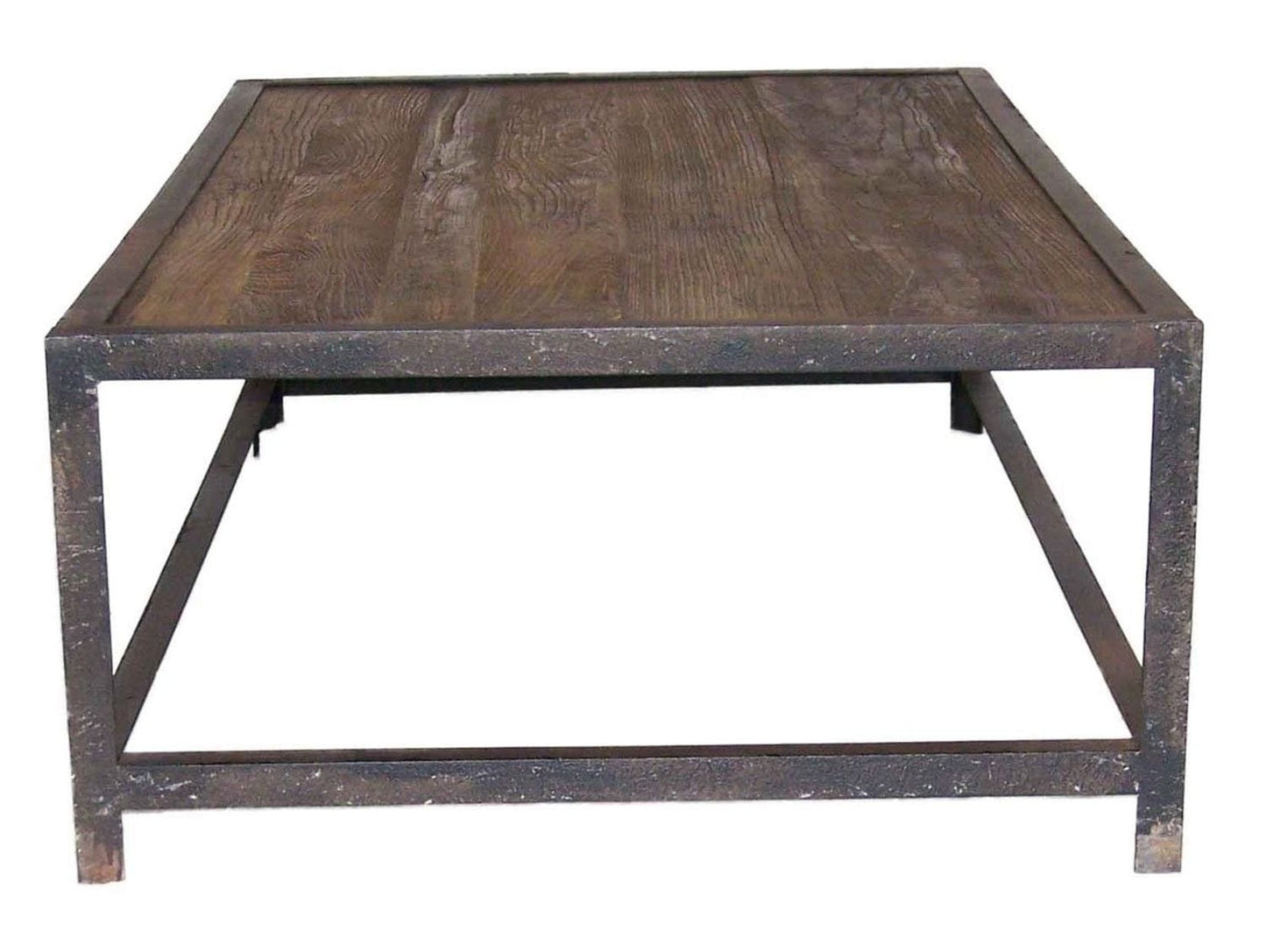 Canvanation Table Basse Industrielle en Bois Vieilli et Métal Noir : Design Authentique et Fonctionnel