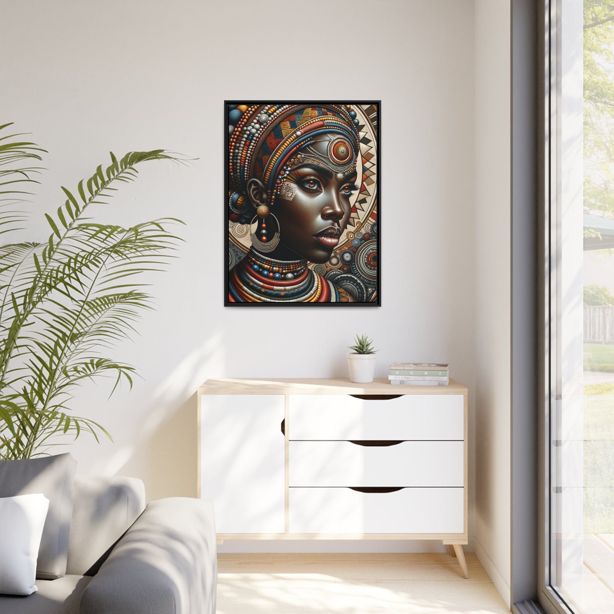 Printify Canvas Tableau "La beauté et la grâce de la femme africaine : Un tableau vibrant de couleurs et de culture"