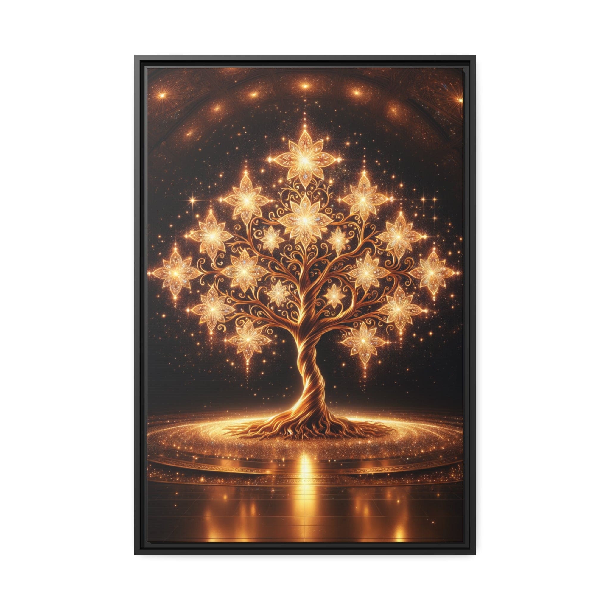 Printify Canvas 24″ x 36″ (Vertical) Tableau Arbre De Vie Nuance D'or