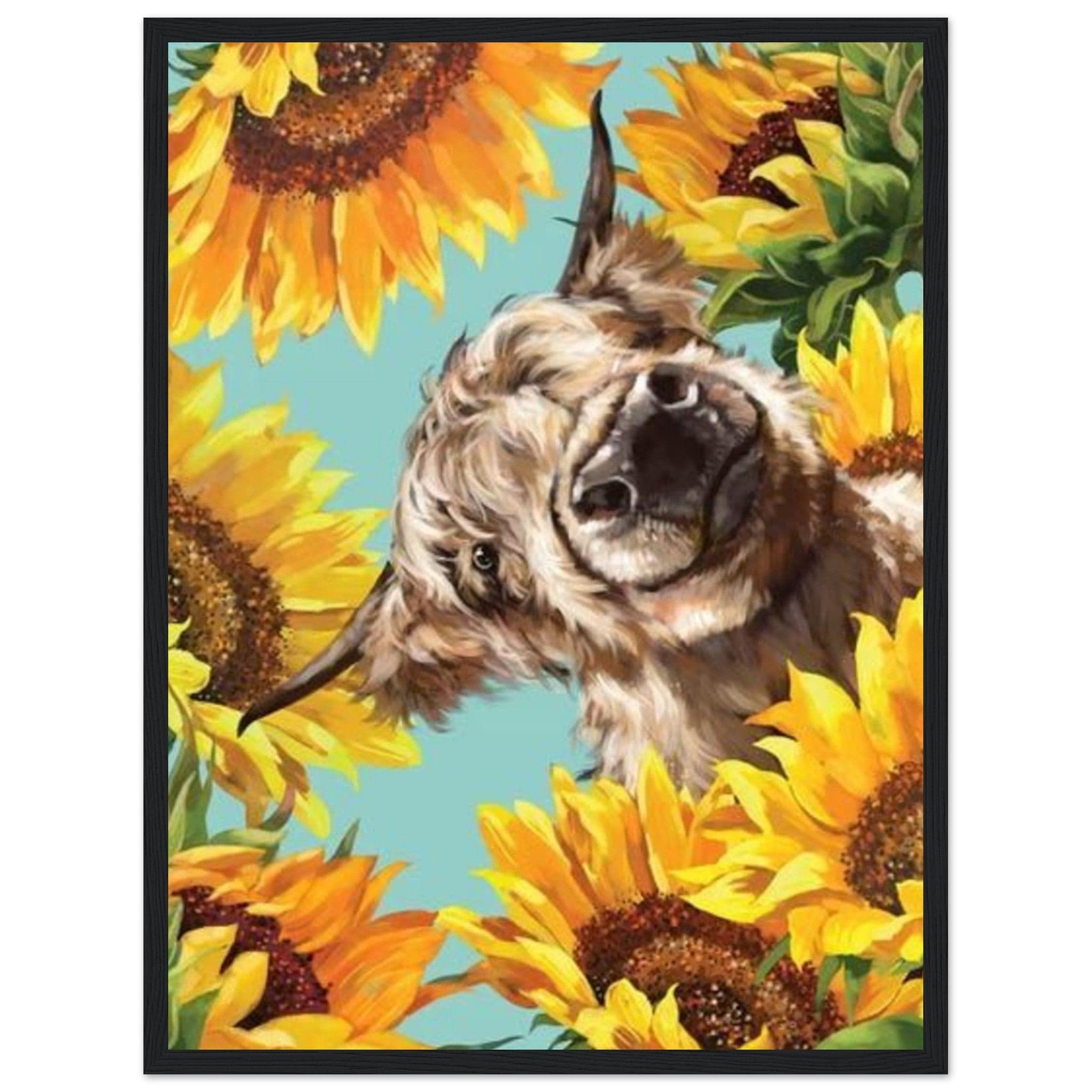 Canvanation Print Material 45x60 cm / 18x24″ Tableau Vache Tournesol