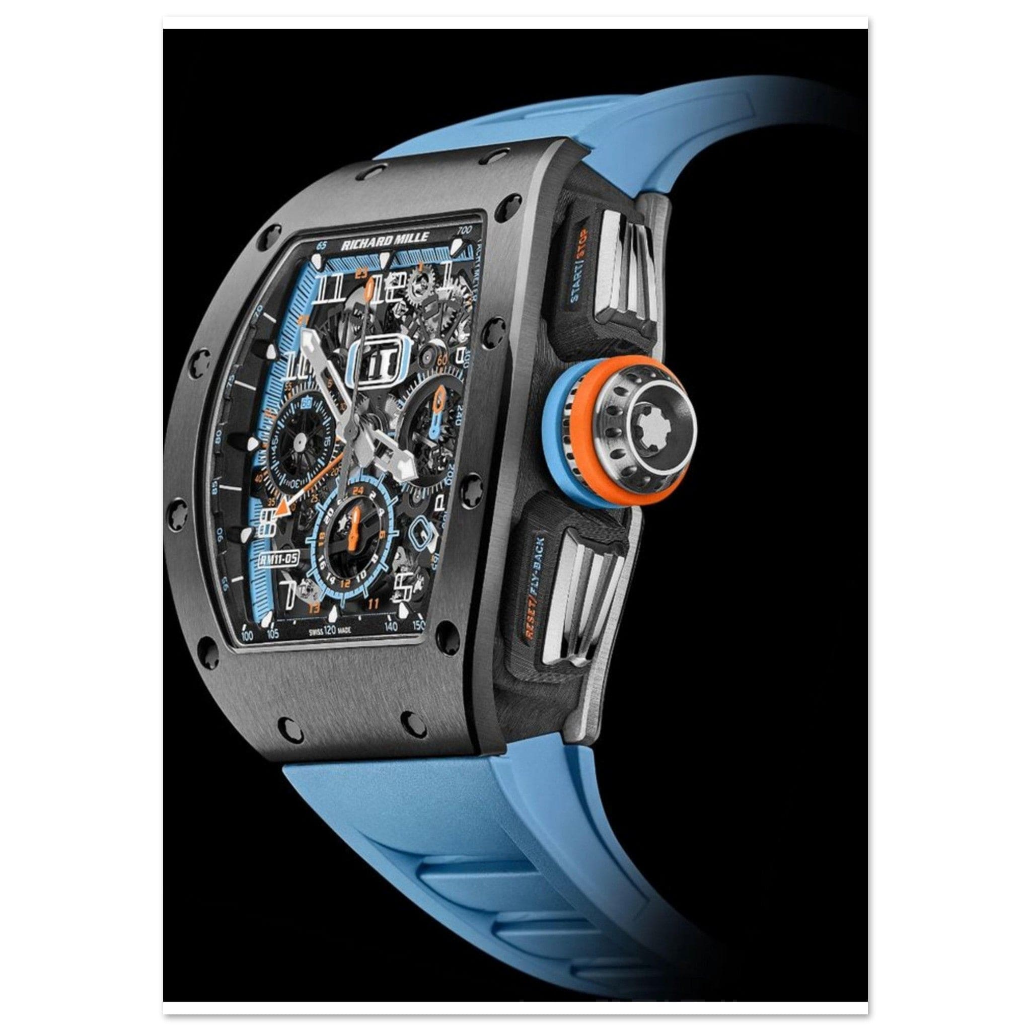 Poster Richard Mille Montre Bracelet Bleu Canvanation