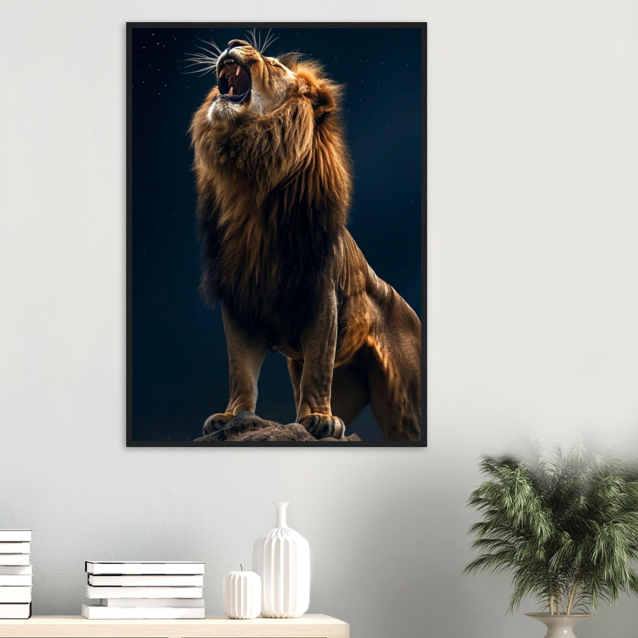 Canvanation Print Material Tableau Lion Art Bleu