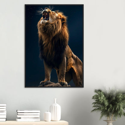 Tableau Lion Art Bleu