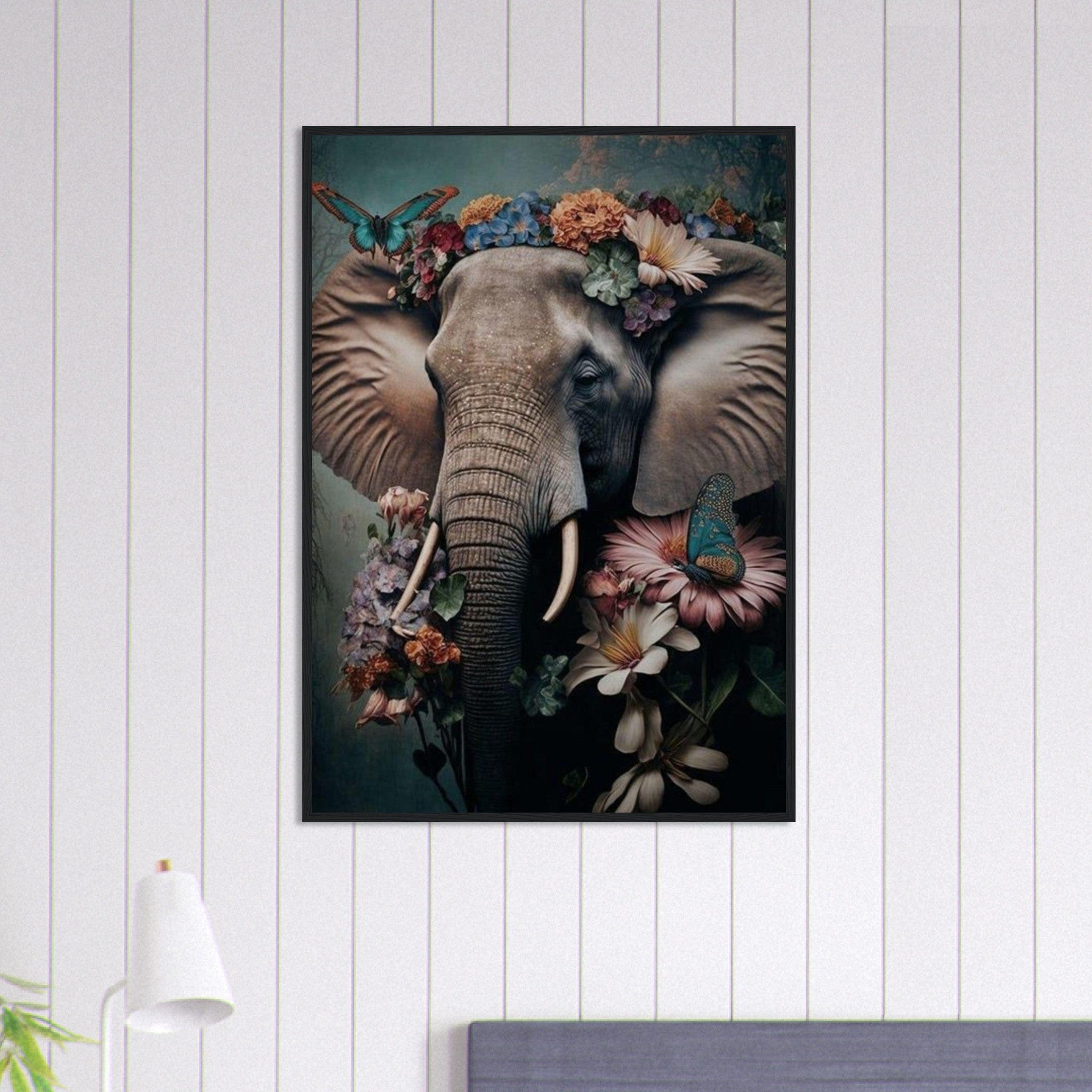 Canvanation Print Material 70x100 cm / 28x40″ Tableau Elephant Silhouette Imposante