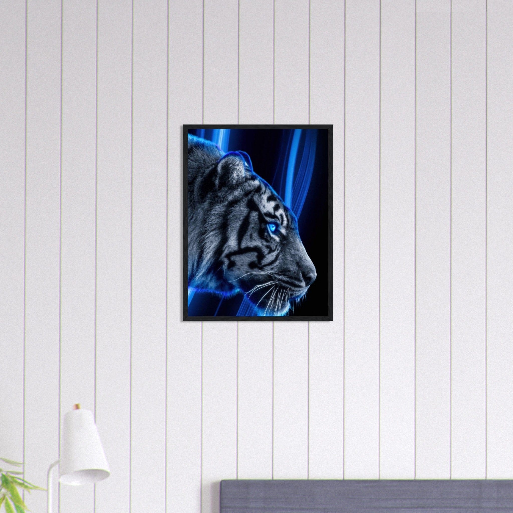 Tableau Tigre Blanc Yeux Bleu Canvanation