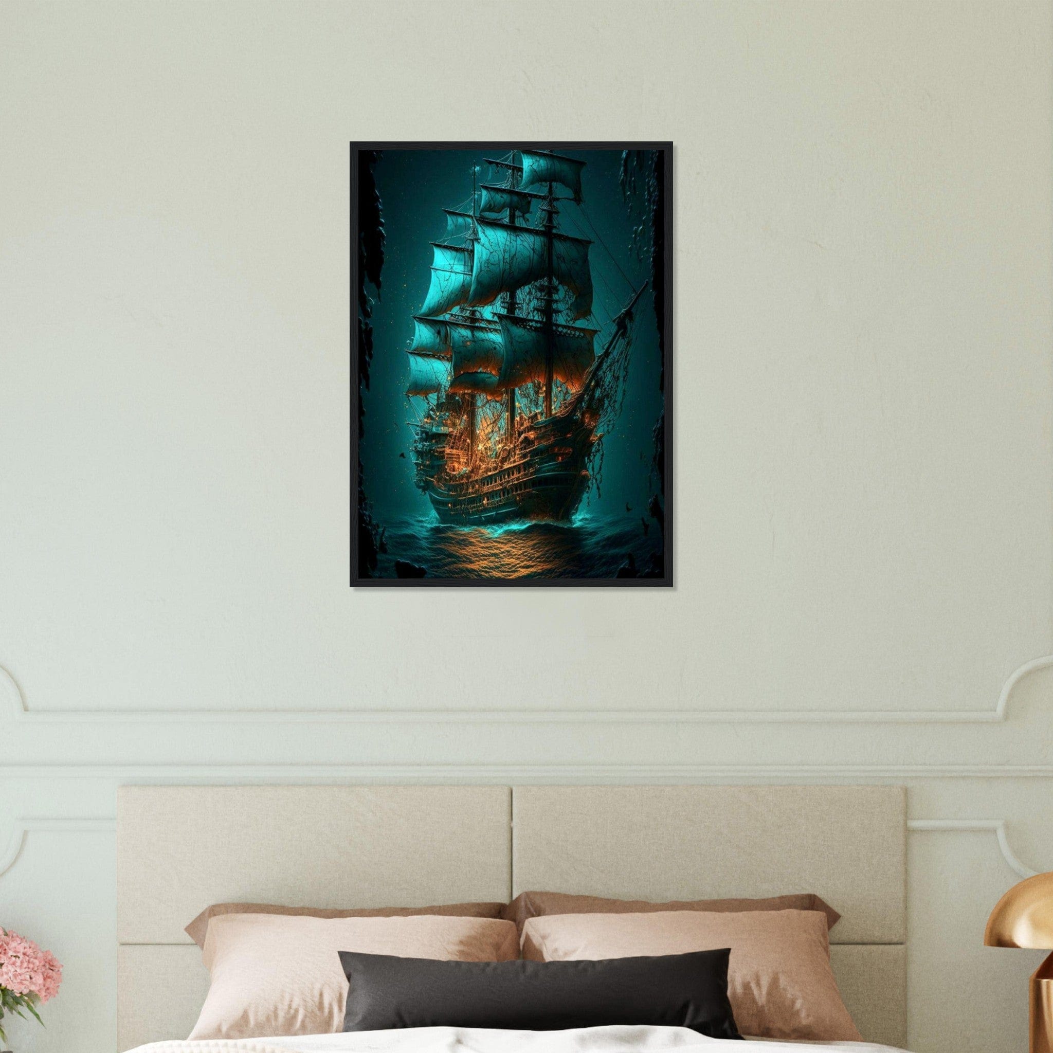 Canvanation Print Material 50x70 cm / 20x28″ Tableau Voilier Pirate De Nuit