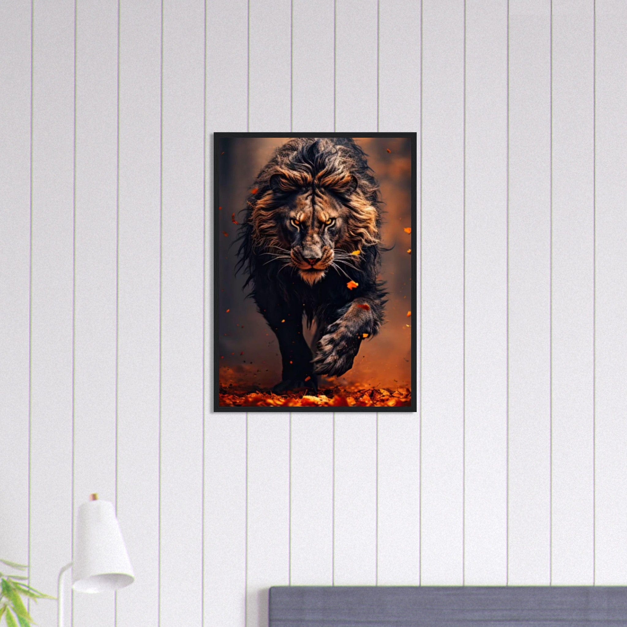 Canvanation Print Material 50x70 cm / 20x28″ Tableau Lion Feu Orange