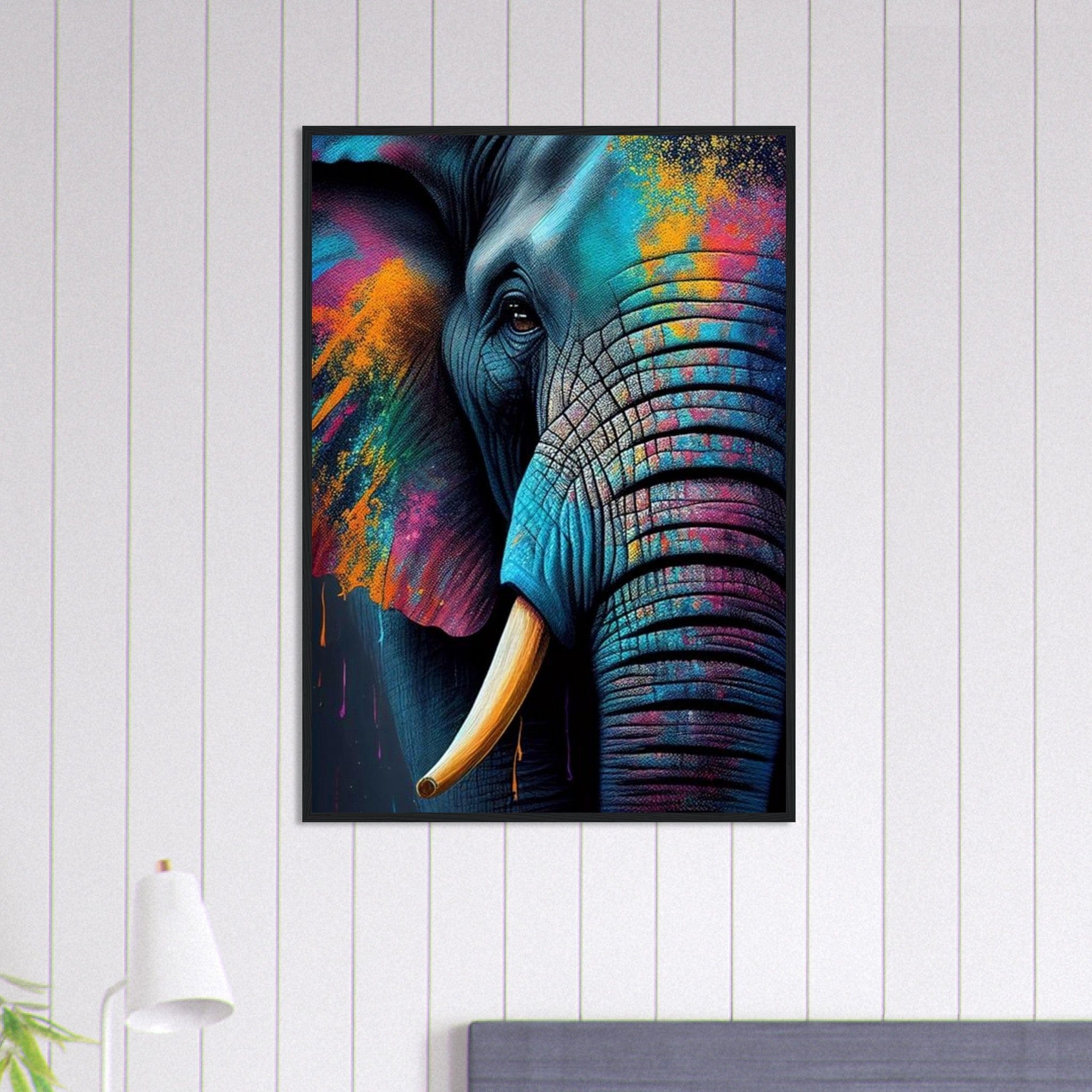 Tableau Elephant Trompe Céleste