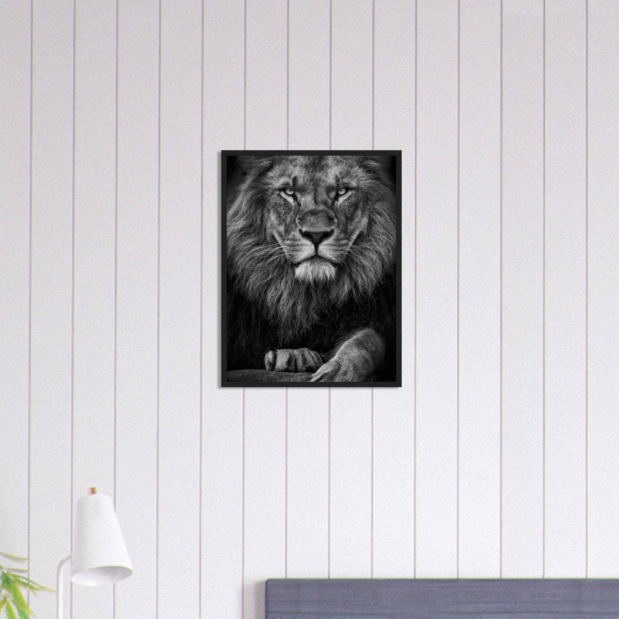 Canvanation Print Material 45x60 cm / 18x24″ Tableau Lion Noir Et Blanc