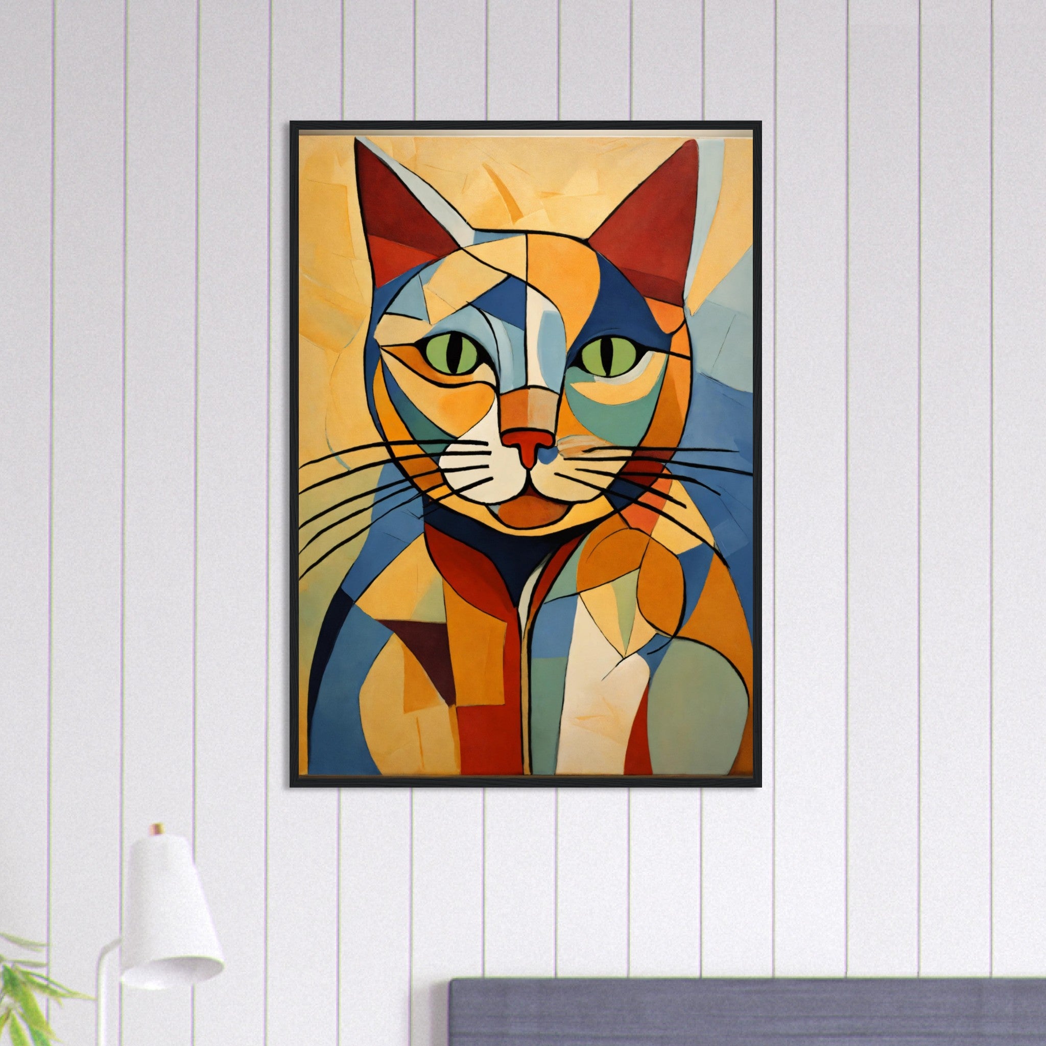 Canvanation Print Material 70x100 cm / 28x40″ Tableau Chat Reflets Dans L’ombre