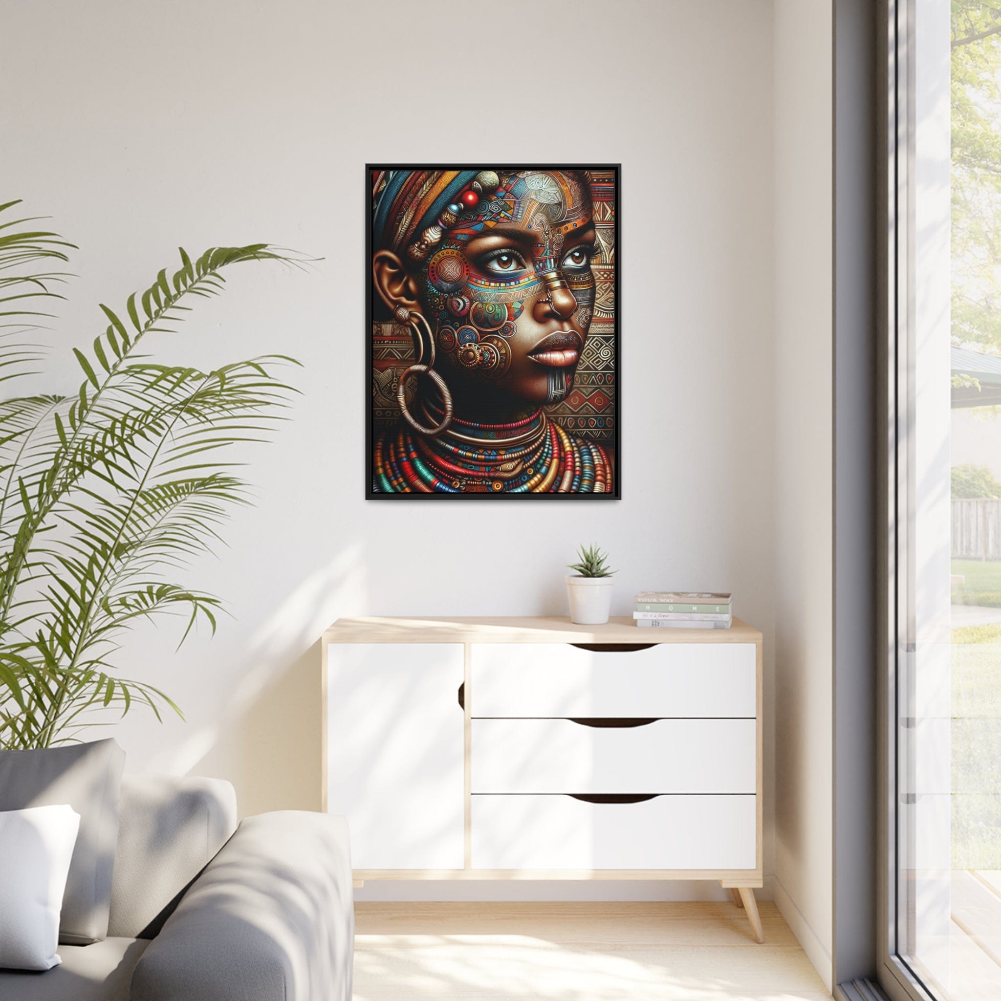 Printify Canvas Tableau "La grâce africaine incarnée : Portraits envoûtants de femmes d'Afrique"