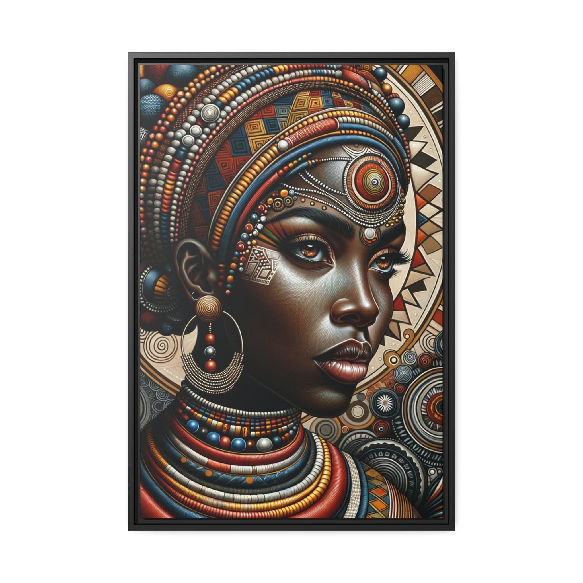 Printify Canvas 61.00 Cm″ x 91.40 Cm″ (Vertical) Tableau "La beauté et la grâce de la femme africaine : Un tableau vibrant de couleurs et de culture"