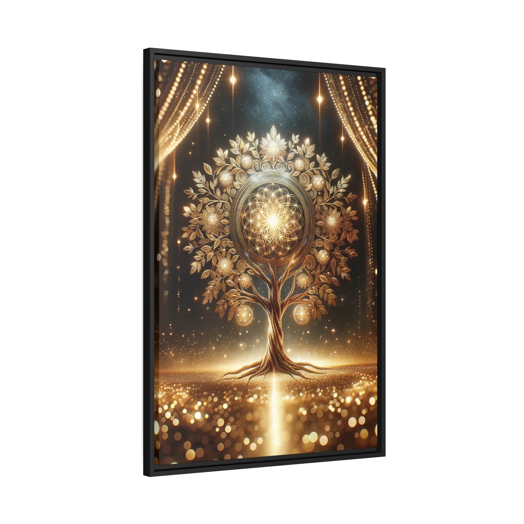 Printify Canvas Tableau Arbre De Vie Branches D'Or