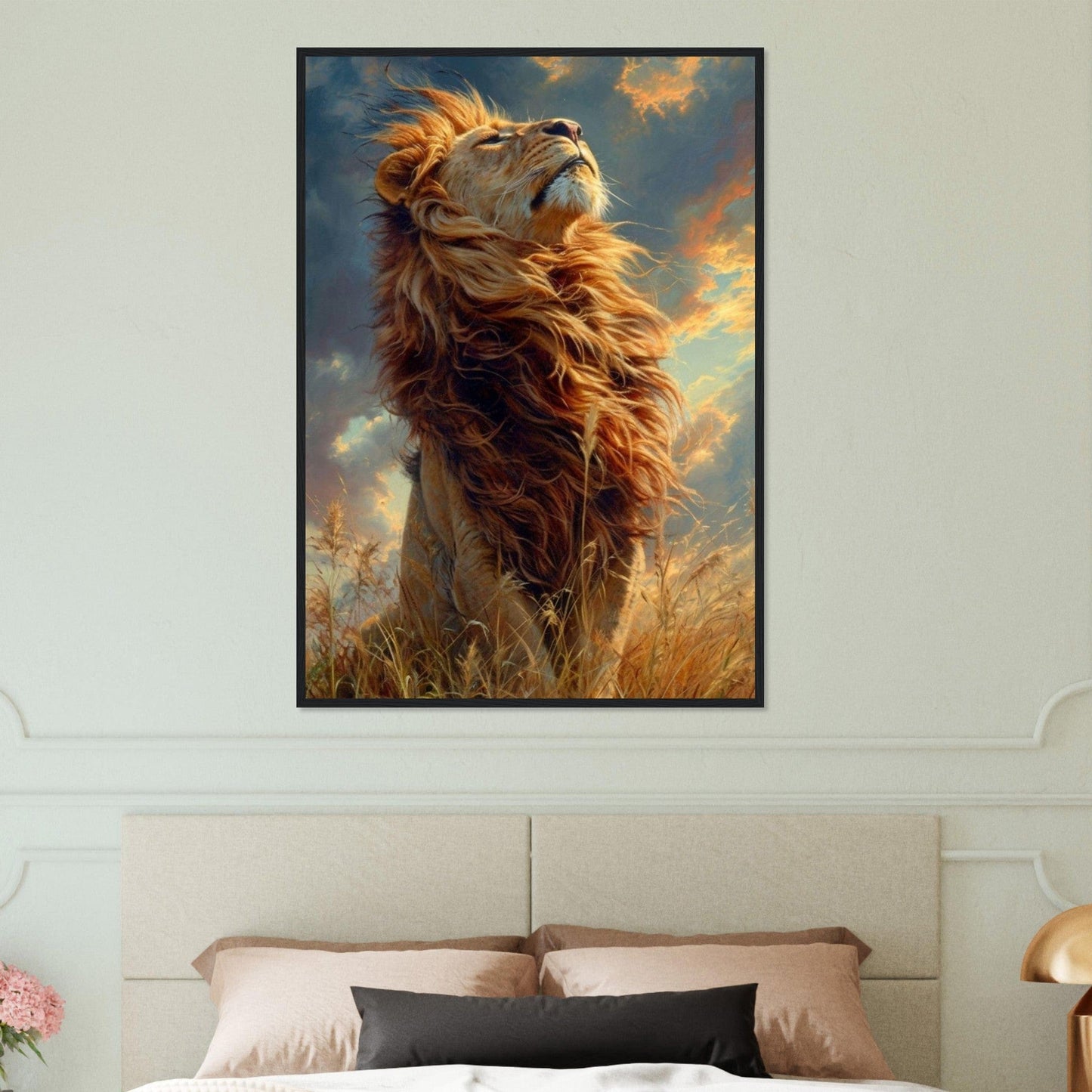 Tableau Lion Dans La Savanne