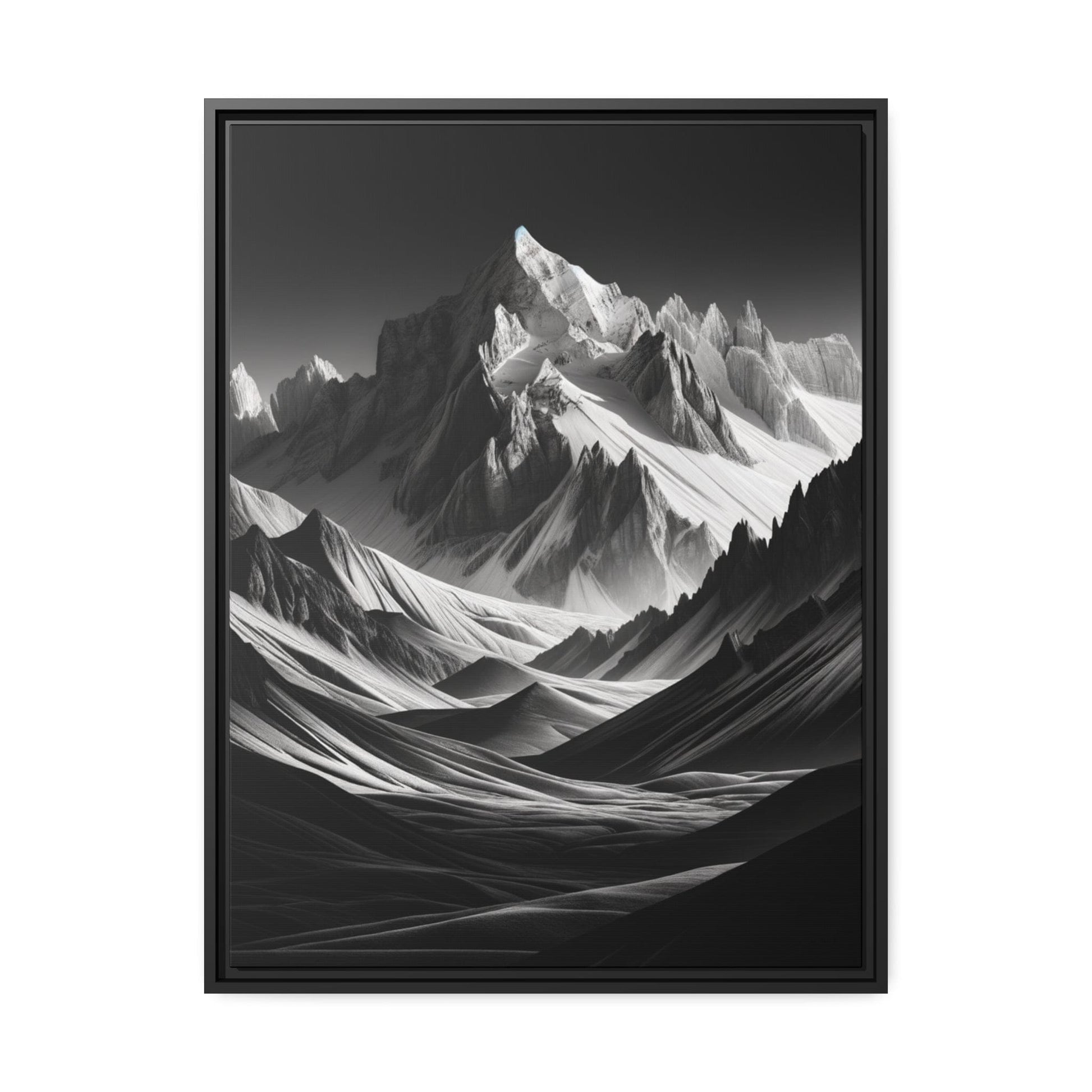 Tableau "Contraste majestueux : Le paysage montagneux en noir et blanc" Canvanation