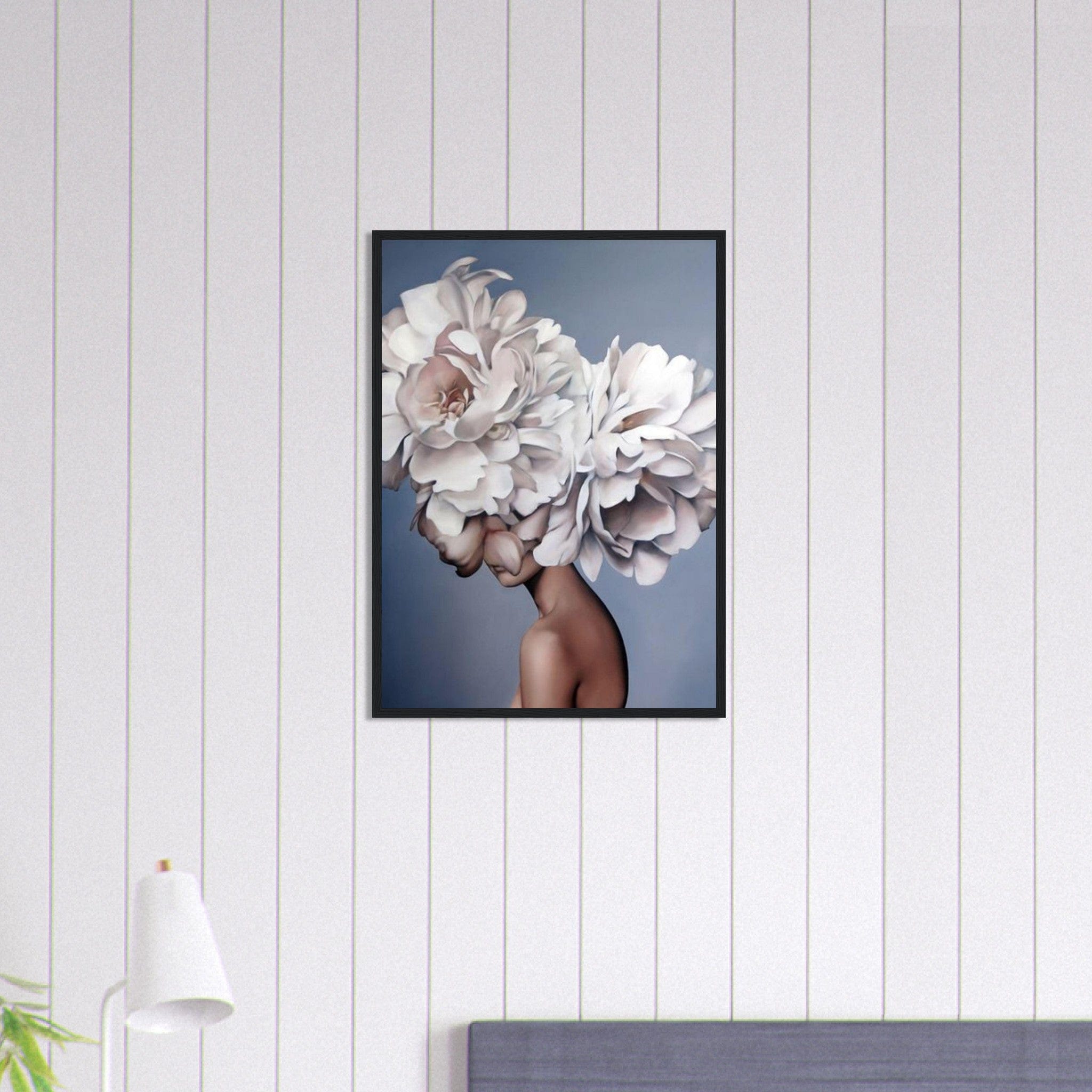 Canvanation Print Material 50x70 cm / 20x28″ Tableau Femme Fleurs Cheveux Blanc Roses