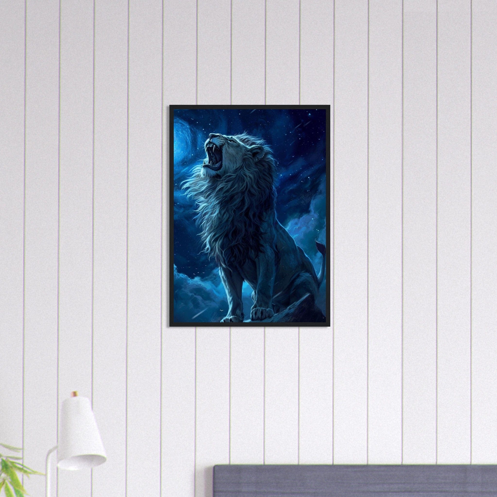 Canvanation Print Material 50x70 cm / 20x28″ Tableau Lion Xxl Bleu