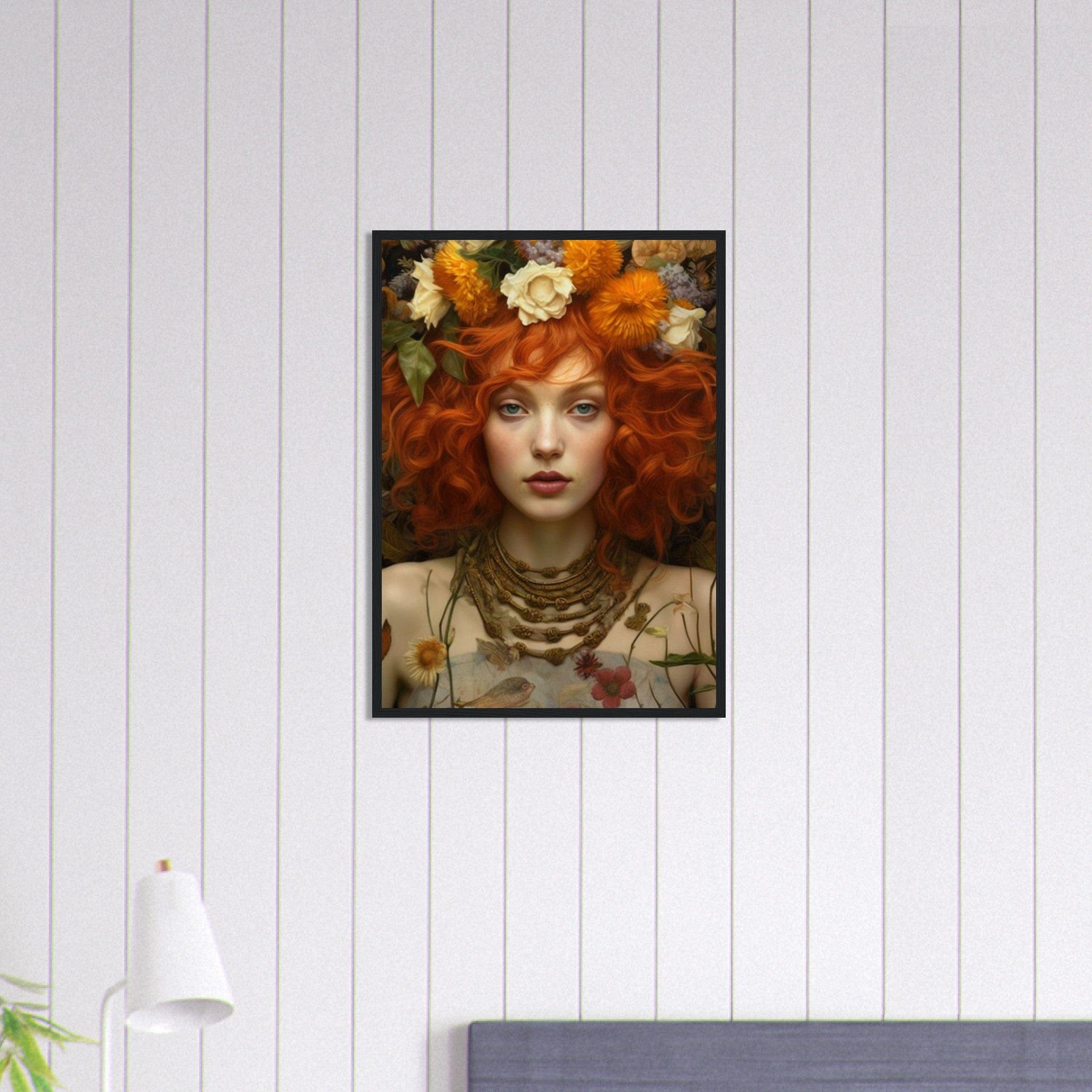 Canvanation Print Material 50x70 cm / 20x28″ Tableau Femme Fleurs Cheveux Rousse