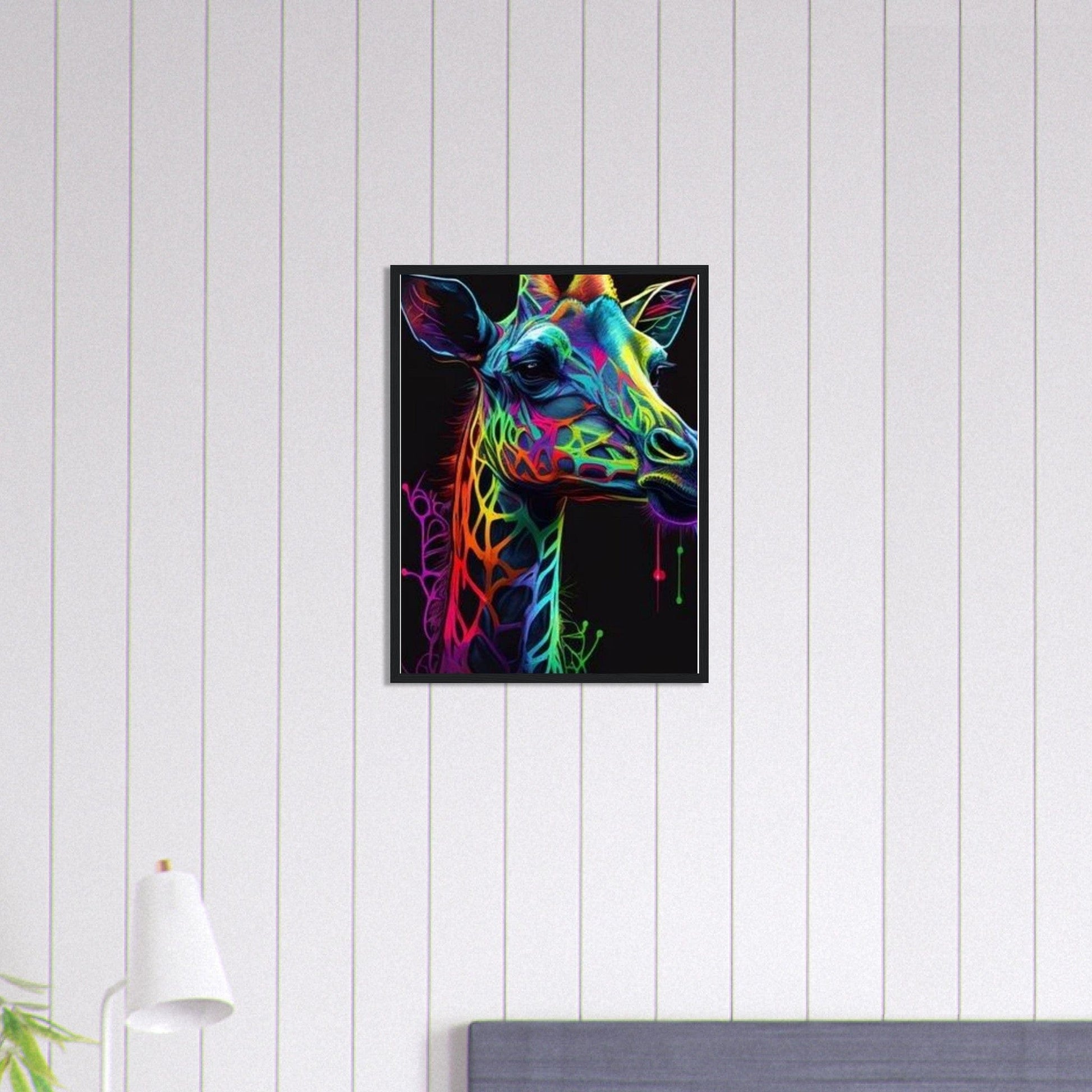 Tableau Girafe Multicolore Canvanation