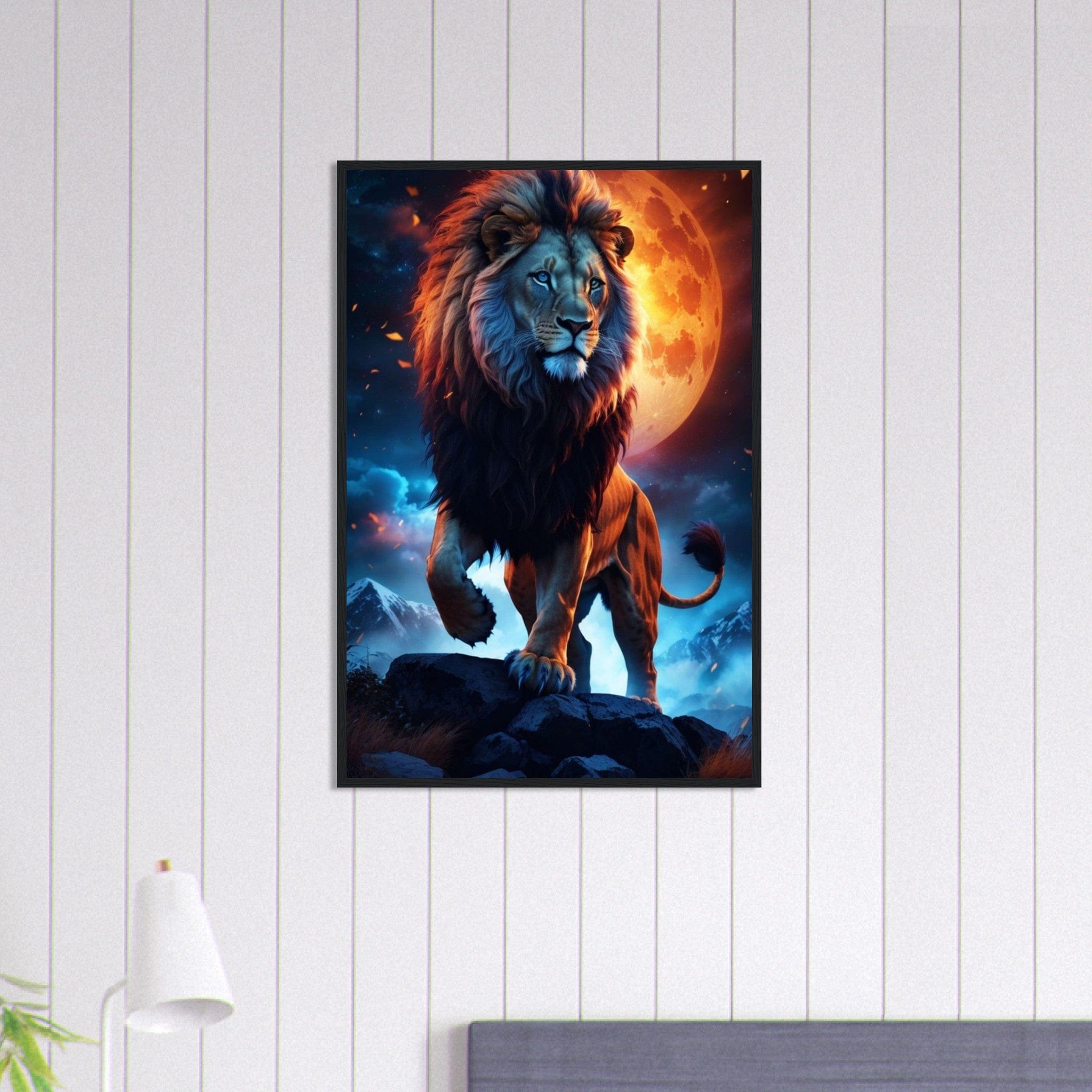 Canvanation Print Material 60x90 cm / 24x36″ Tableau Lion Couleur Bleu