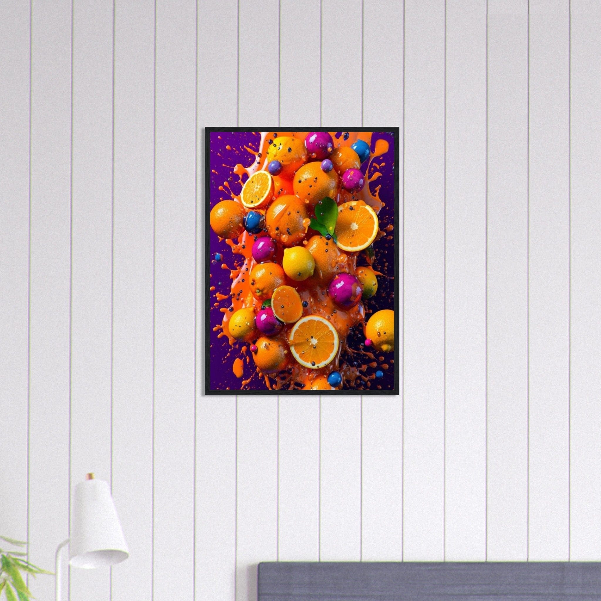 Canvanation Print Material 50x70 cm / 20x28″ Tableau Cuisine Panier De Fruit Fond Violet