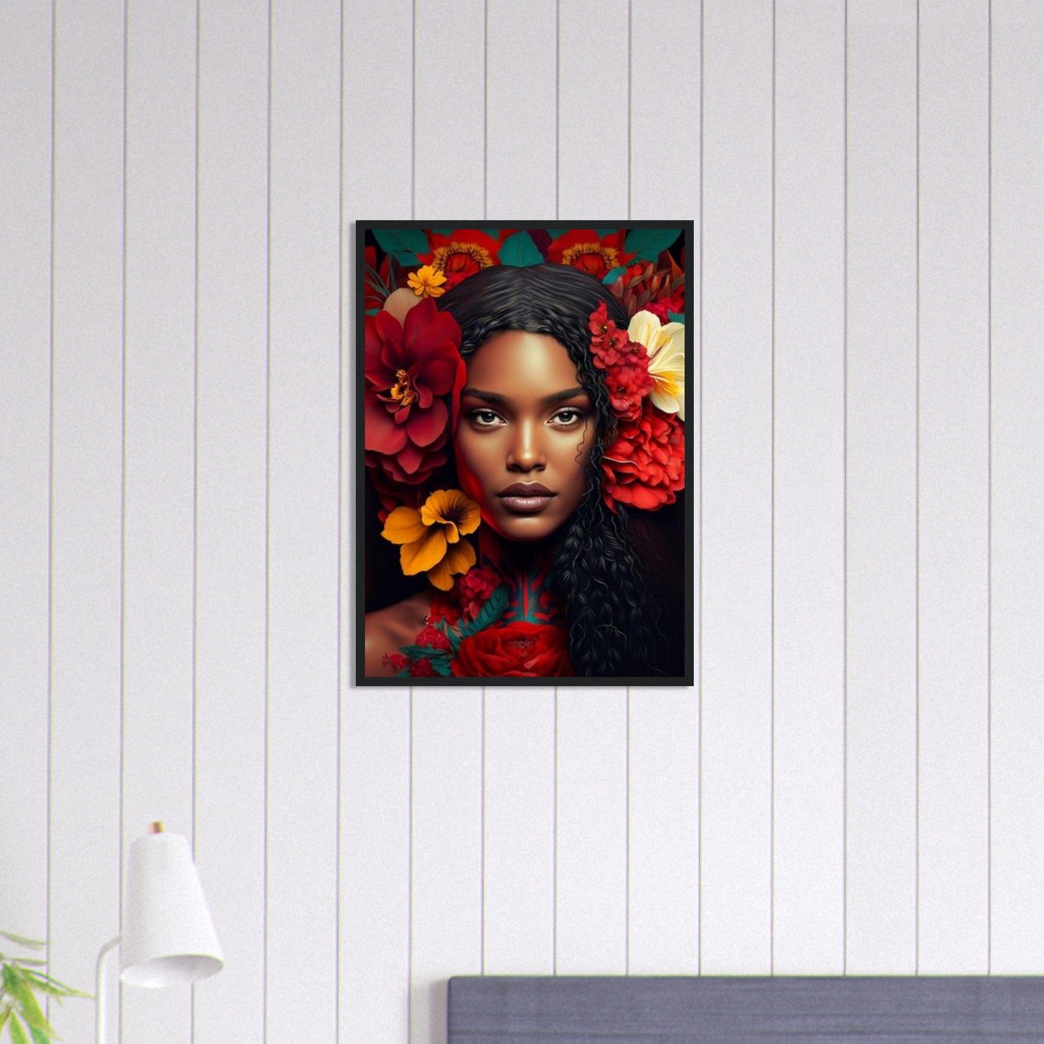 Canvanation Print Material 50x70 cm / 20x28″ Tableau Femme Fleurs Cheveux : Jardin de secrets