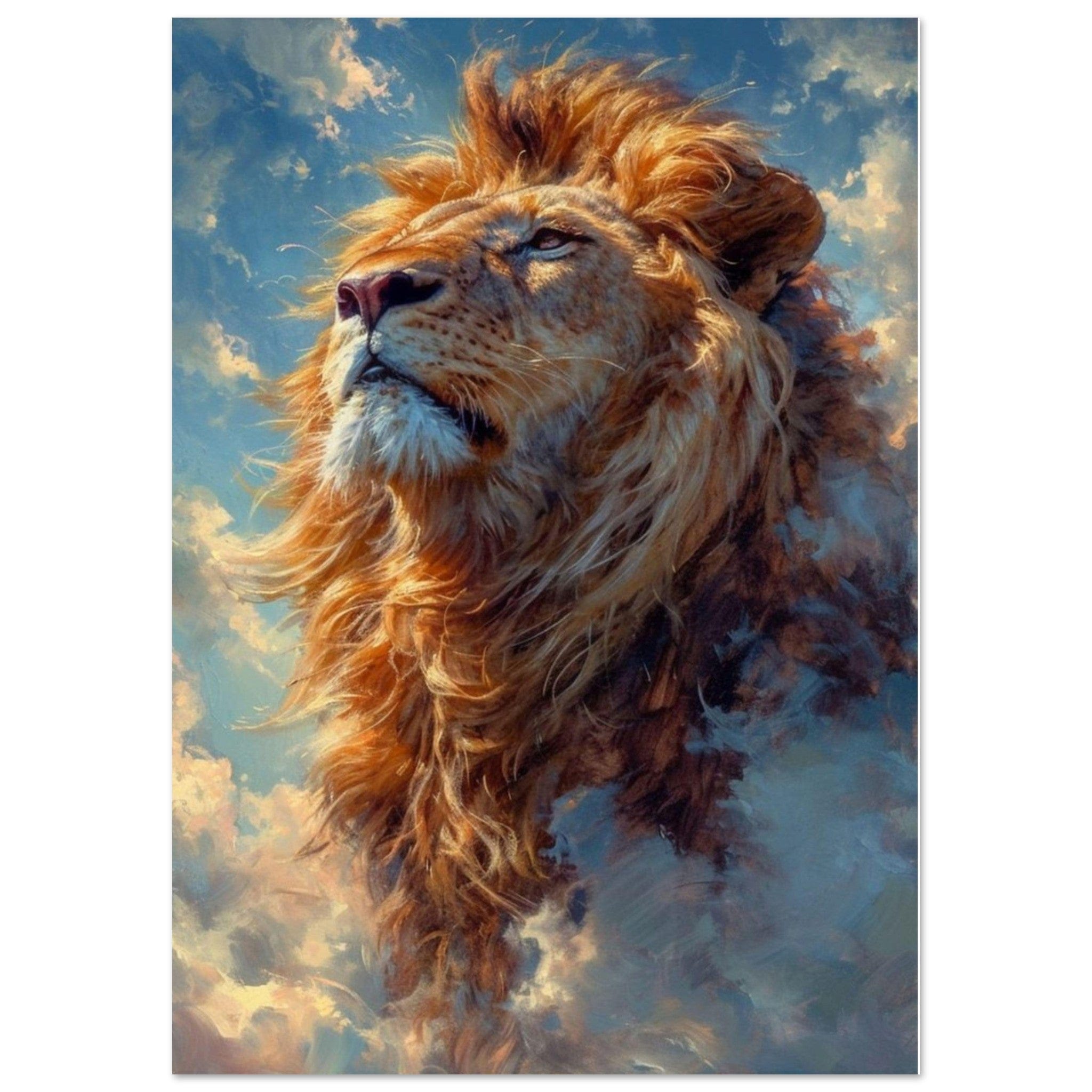 Poster Lion Ciel Regard