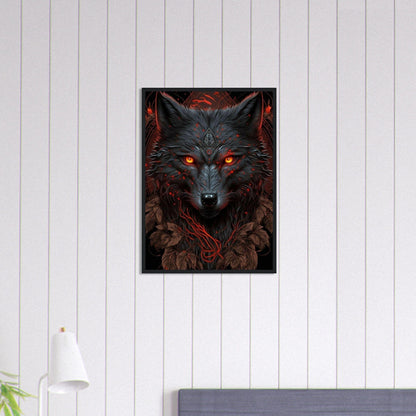 Tableau Loup Noir Yeux Rouge Canvanation