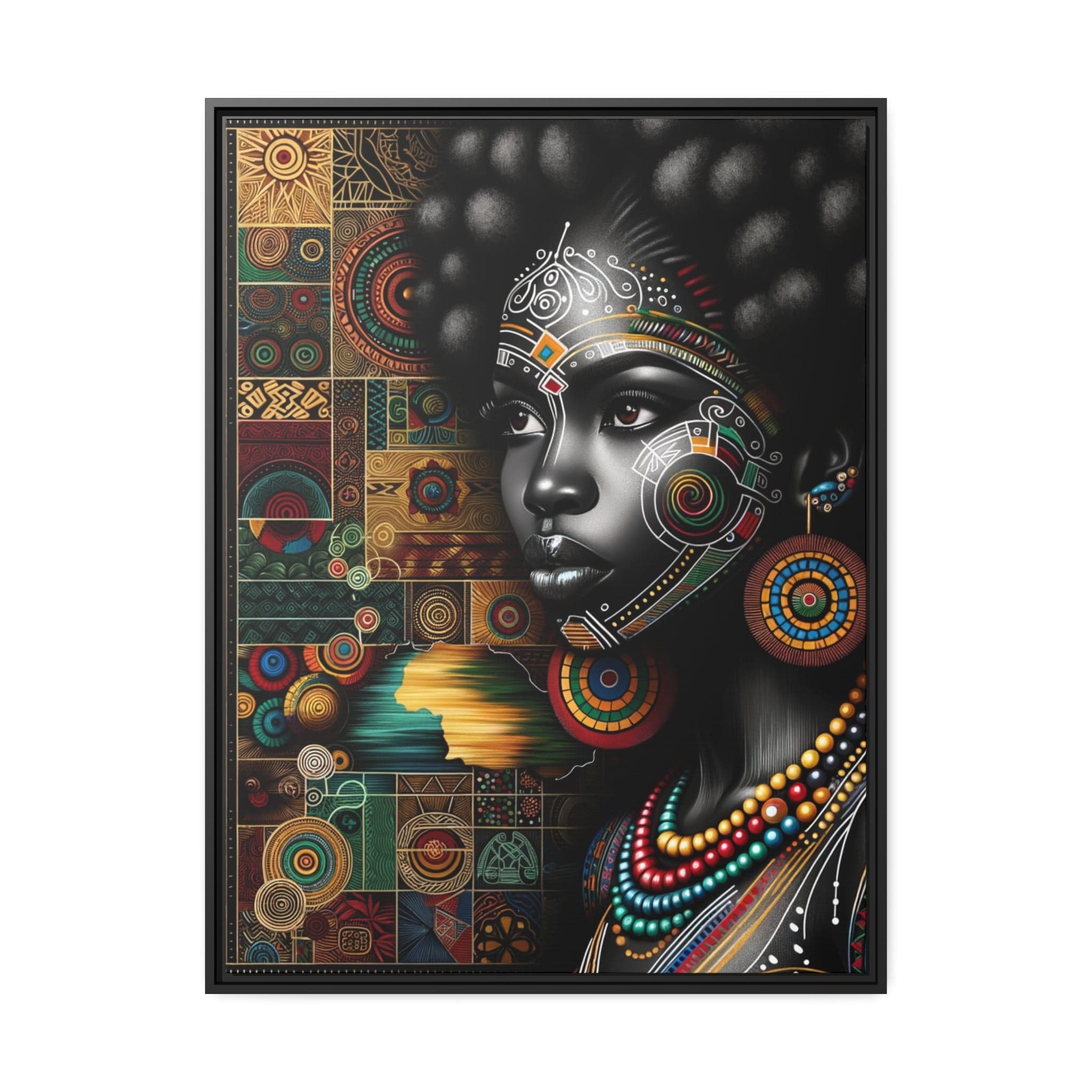 Printify Canvas 76.20 Cm" x 101.60 Cm" (Vertical) Tableau "La beauté africaine: Une symphonie de femmes puissantes et gracieuses"