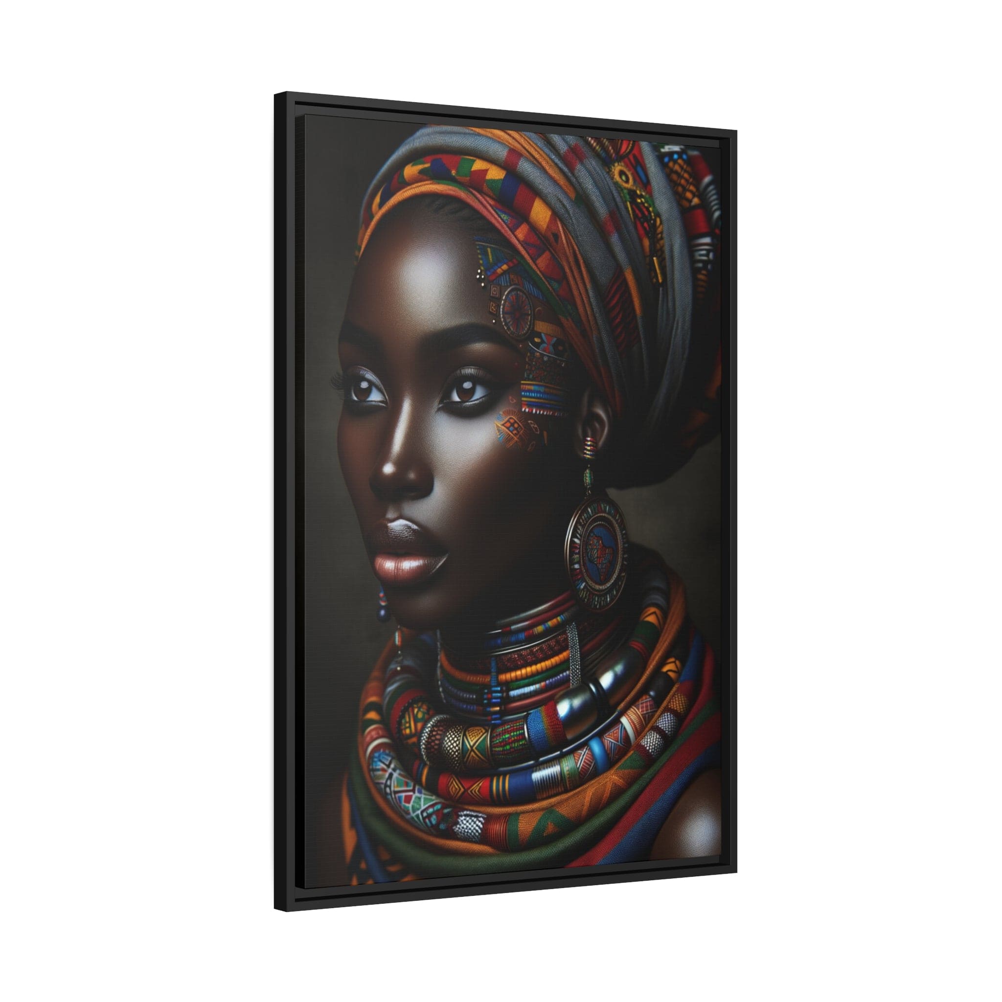 Printify Canvas Tableau "La beauté africaine: un portrait captivant de la femme"