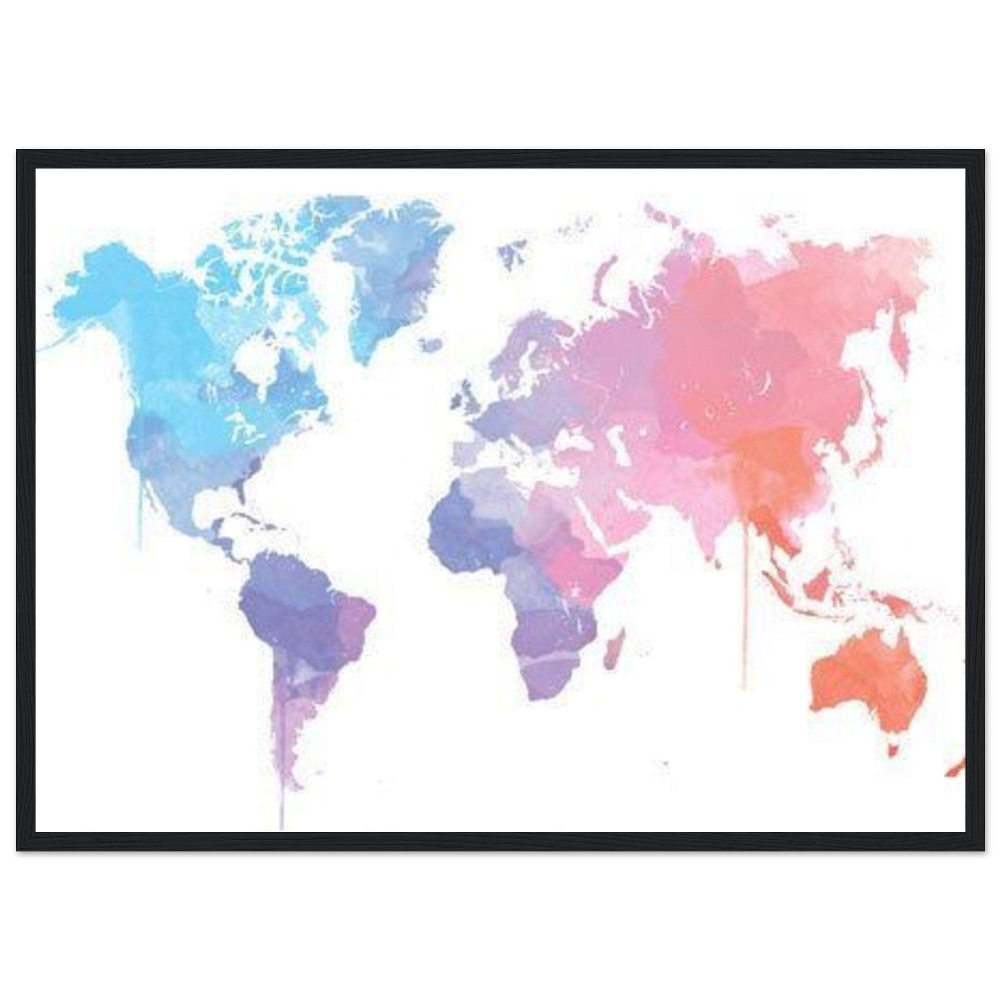 Canvanation Print Material 50x70 cm / 20x28″ Tableau Planisphere Du Monde - Découverte en Couleurs