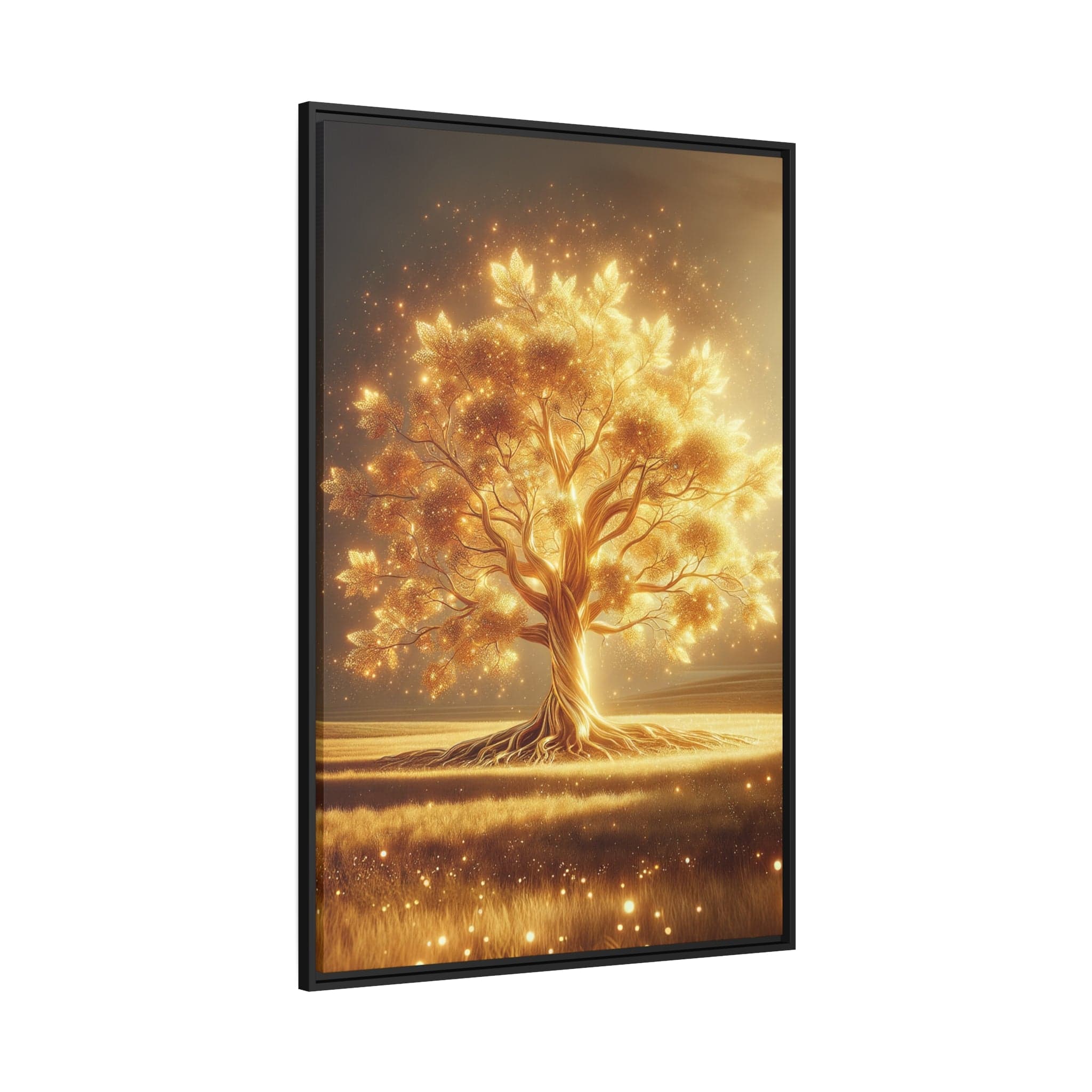 Printify Canvas Tableau Arbre De Vie Les Feuilles D'or Bruissent Dans Le Vent