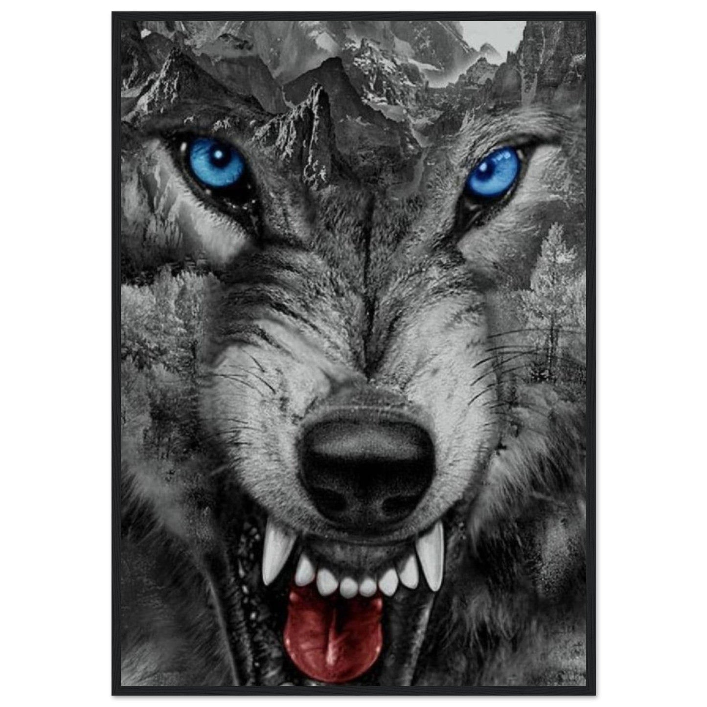 Tableau Loup Yeux Bleu - Canvanation