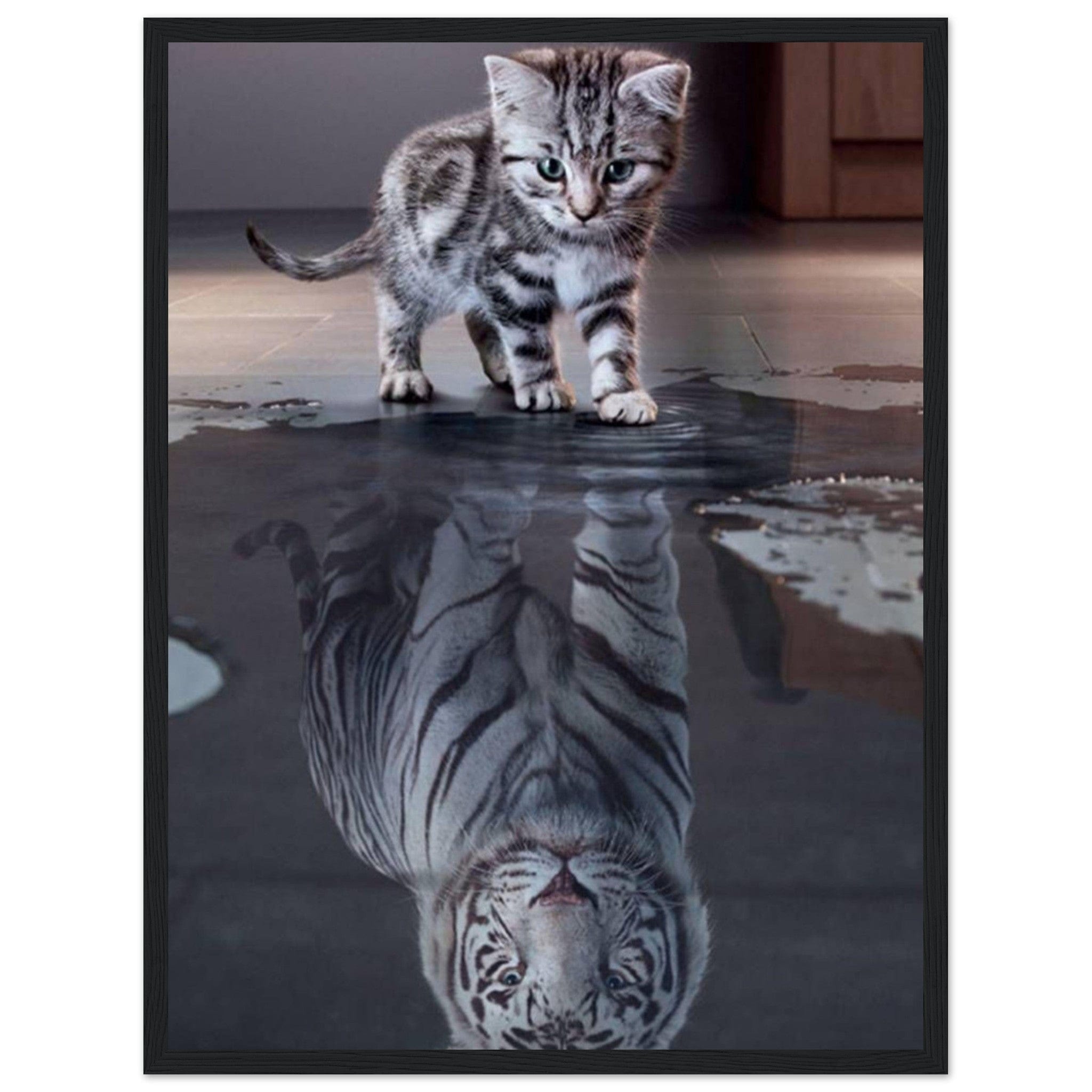 Canvanation Print Material 45x60 cm / 18x24″ Tableau Tigre Et Chat