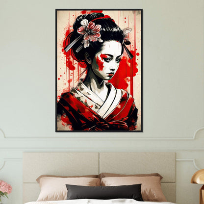 Tableau Geisha Horreur Kimono Canvanation