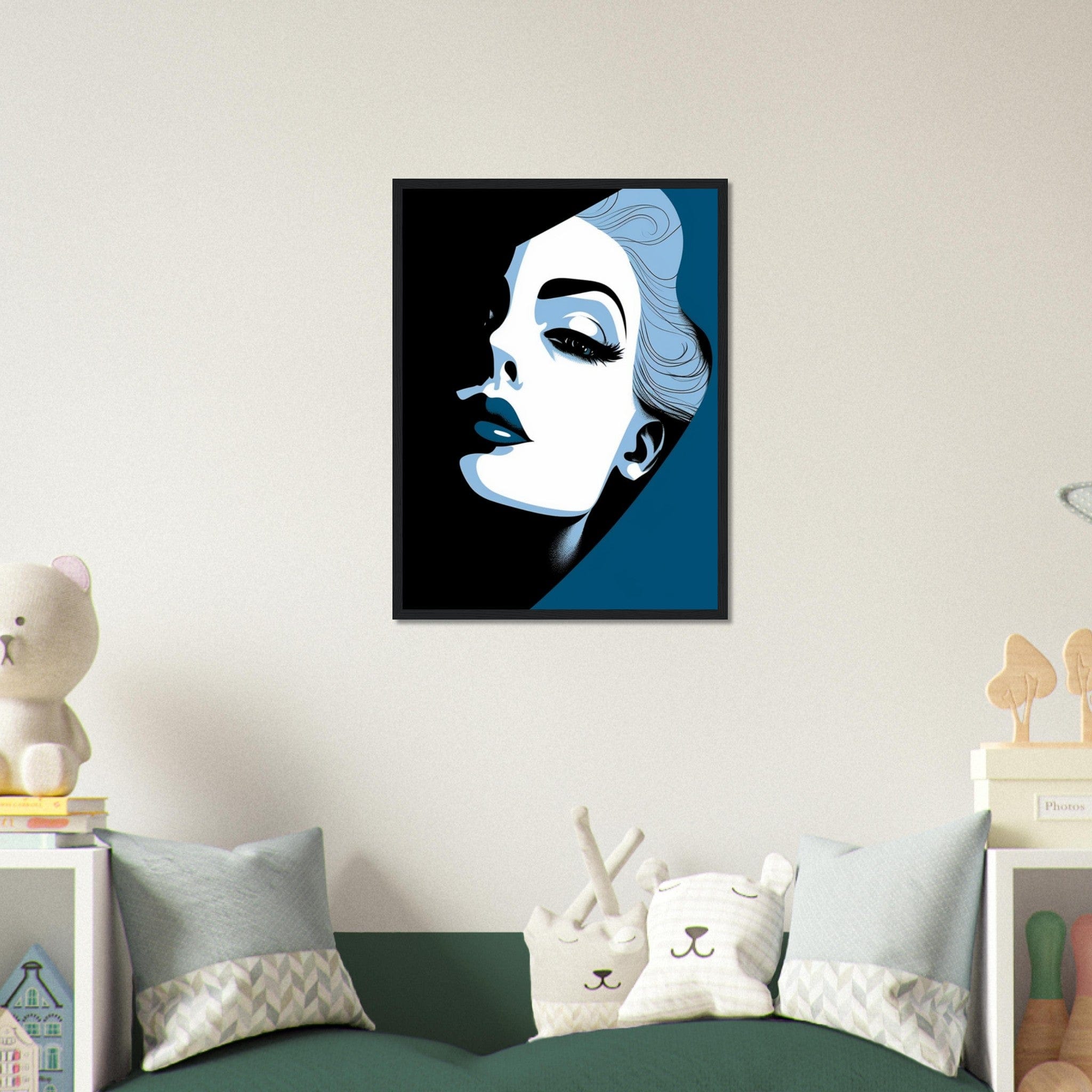 Canvanation Print Material 45x60 cm / 18x24″ Tableaux Portrait Femme Bleu