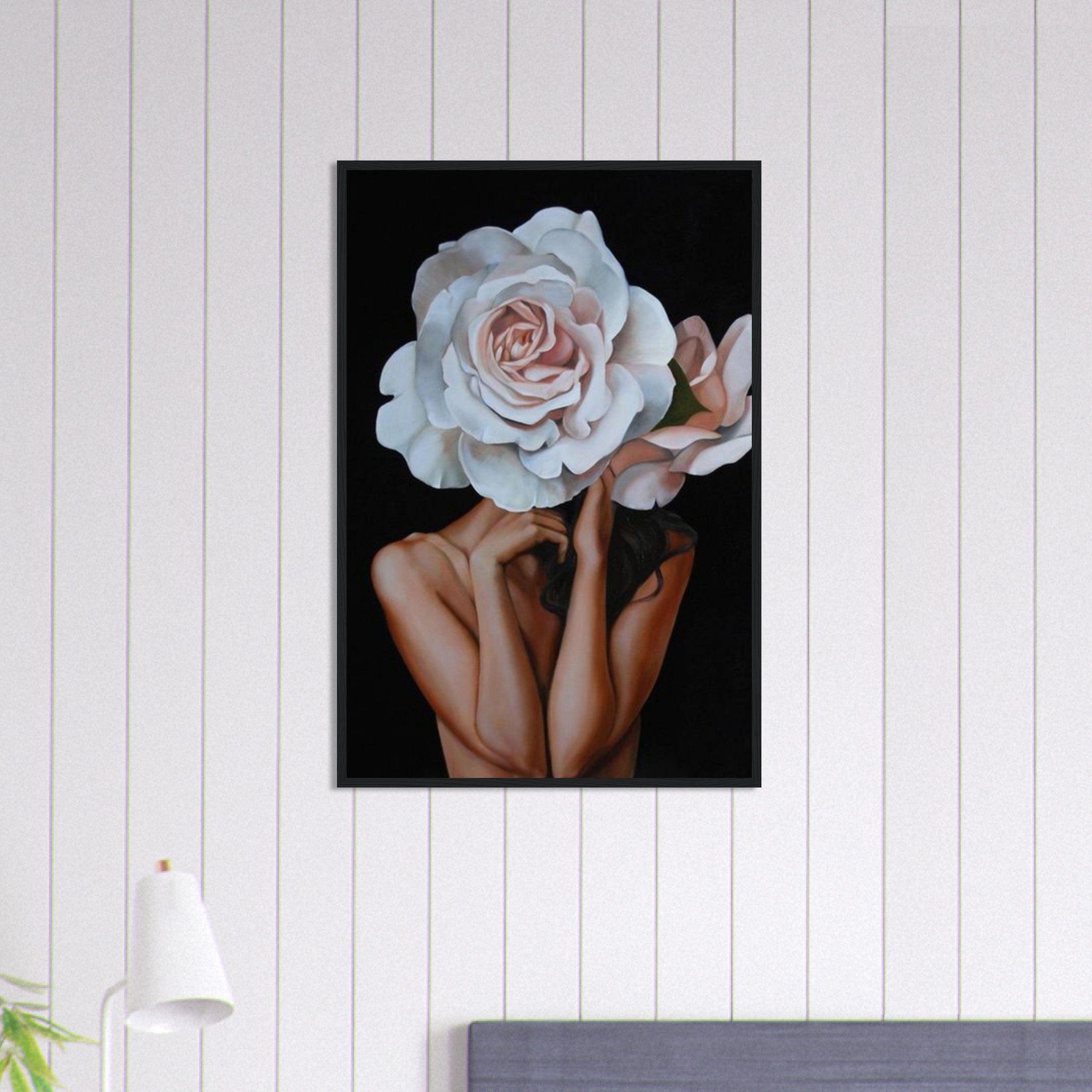 Canvanation Print Material 60x90 cm / 24x36″ Tableau Femme Fleurs Cheveux Blanc