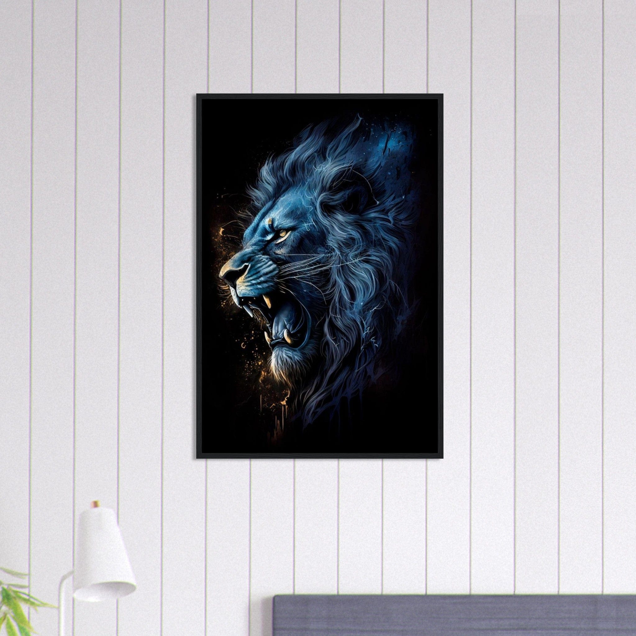 Canvanation Print Material 60x90 cm / 24x36″ Tableau Lion Art Bleu