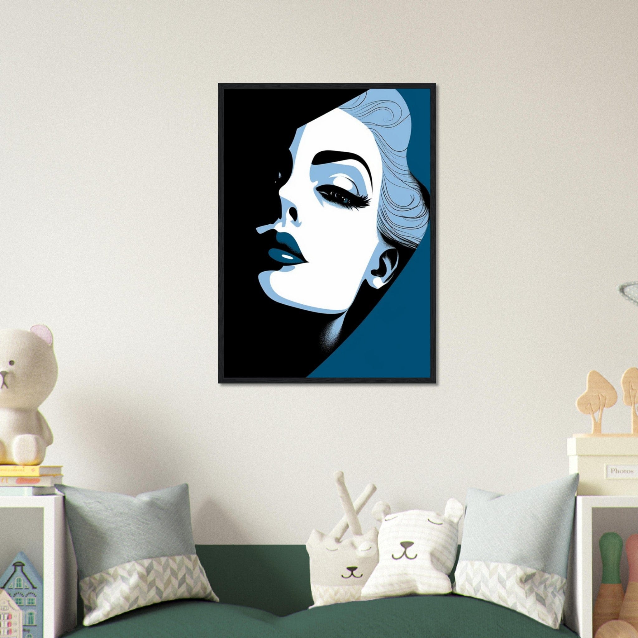 Canvanation Print Material 50x70 cm / 20x28″ Tableaux Portrait Femme Bleu