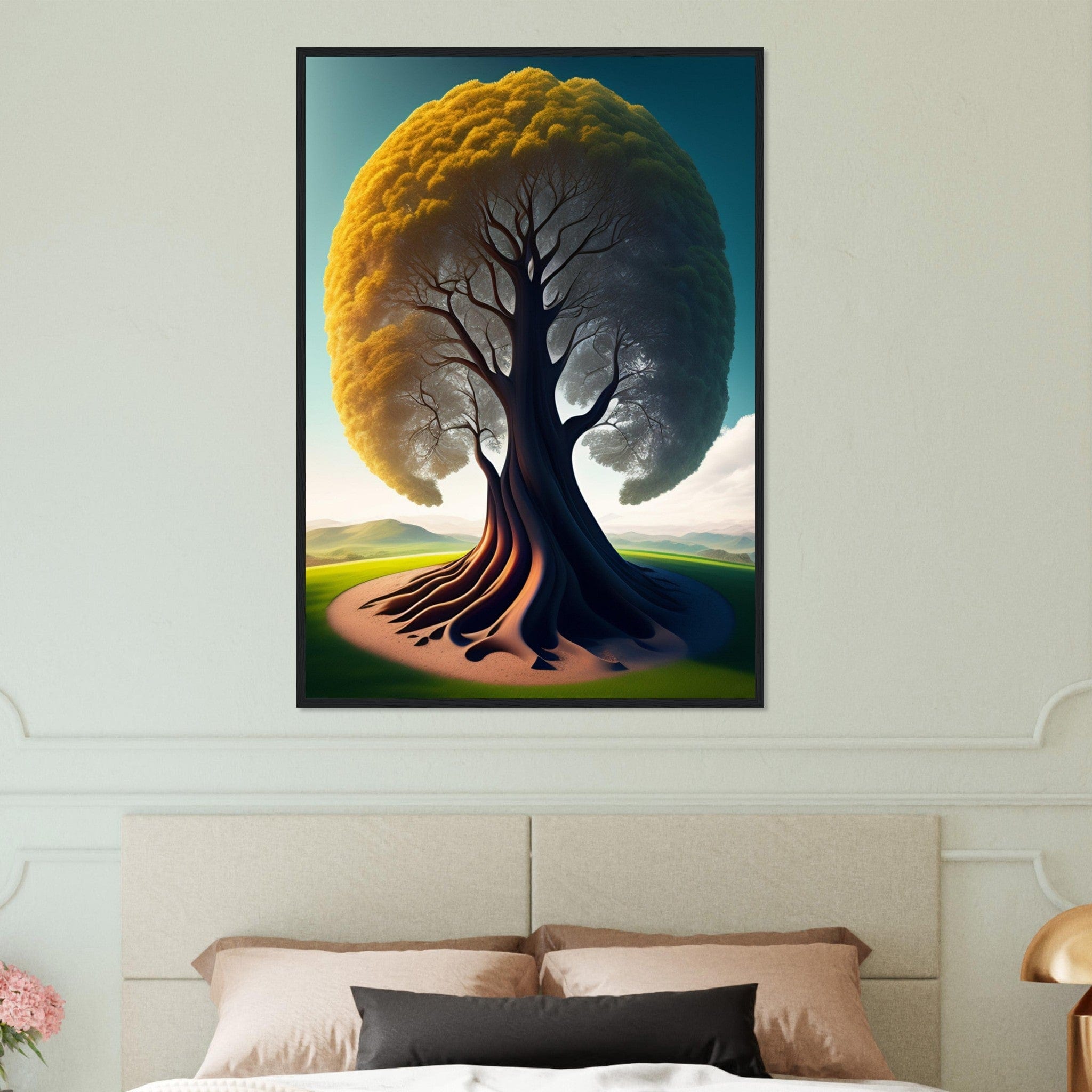 Canvanation Print Material 70x100 cm / 28x40″ Tableau Arbre De Vie Jaune