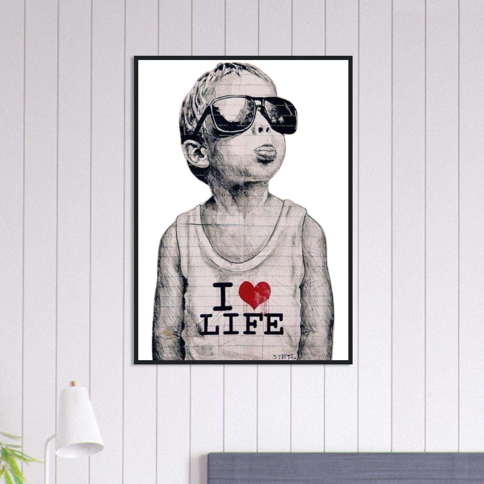 Canvanation Print Material 70x100 cm / 28x40″ Tableau Banksy I Love Life