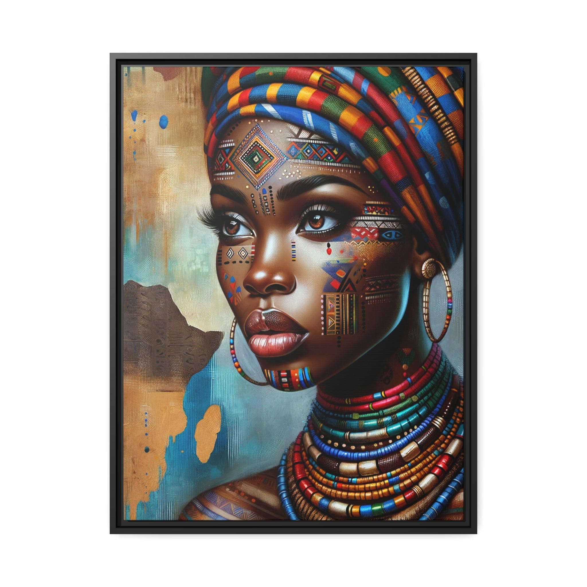 Printify Canvas 61.00 Cm" x 81.30 Cm" (Vertical) Tableau "Vibrantes expressions de la féminité africaine dans un tableau captivant"