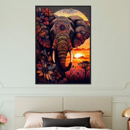 Tableau Elephant Majesté en Gris