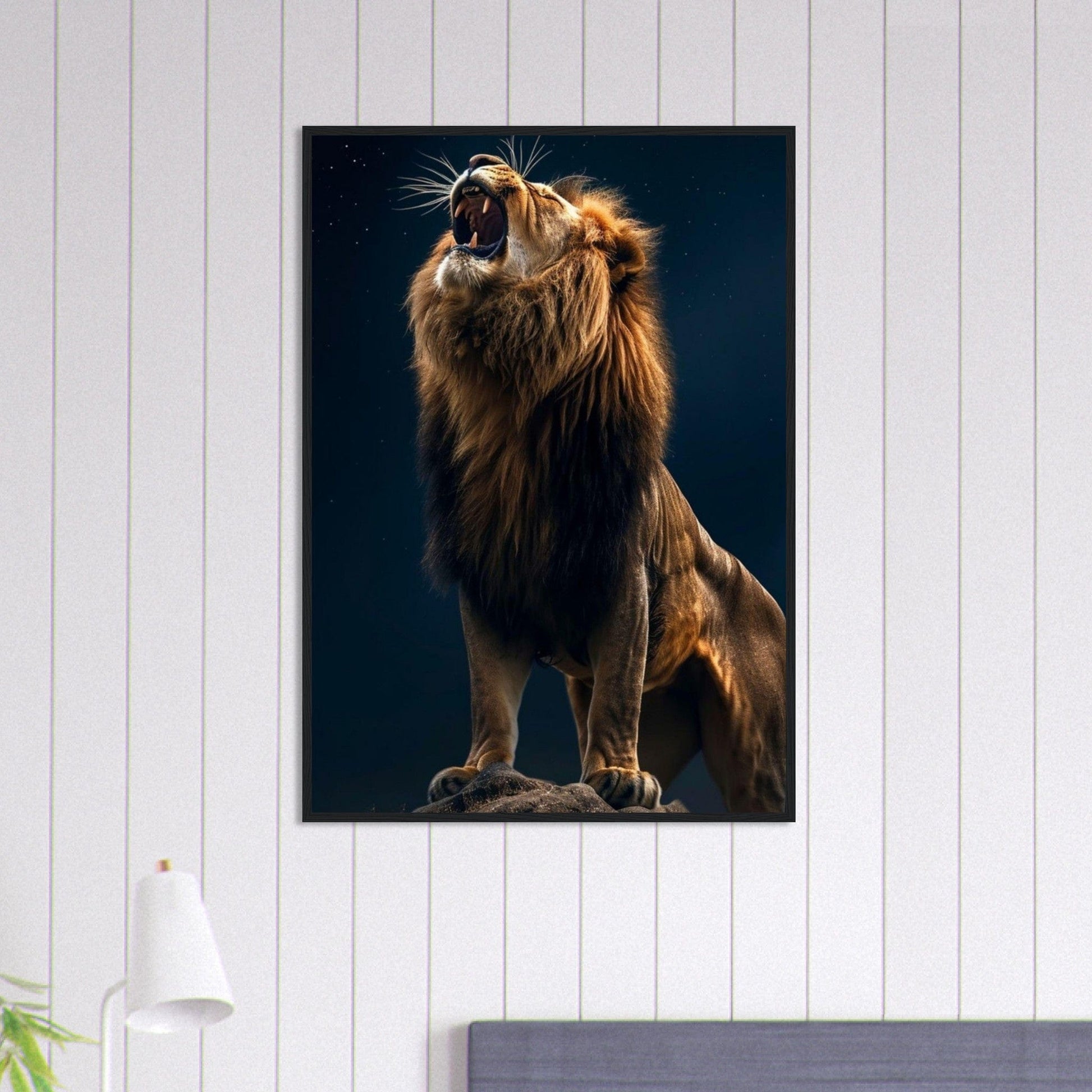 Tableau Lion Art Bleu