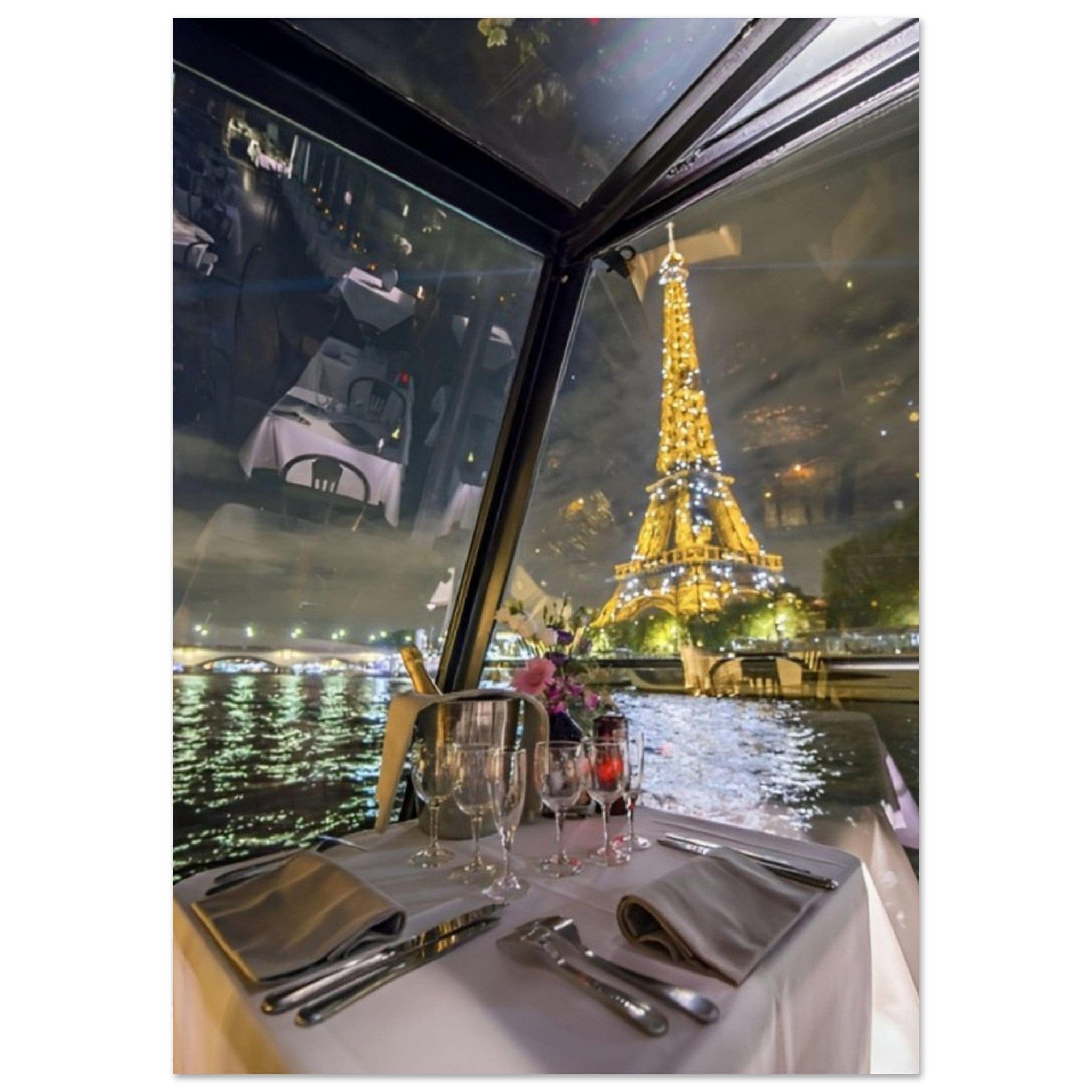 Canvanation Print Material A1 (59.4 x 84.1  cm) Tableau Tour Eiffel Bateau